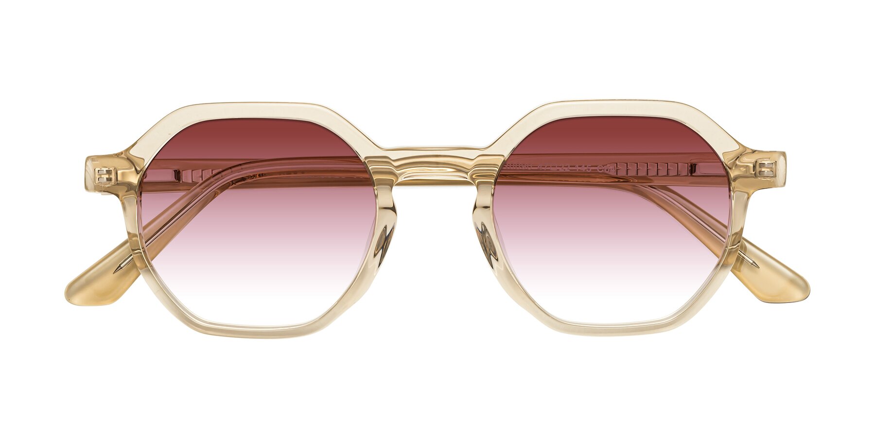 Folded Front of Lucian in Champagne with Garnet Gradient Lenses