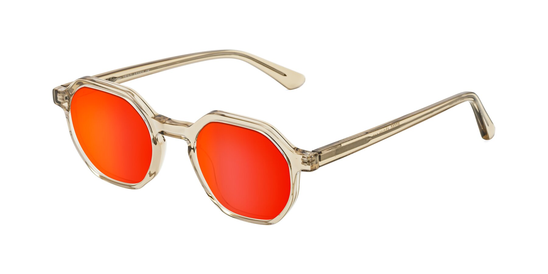 Angle of Lucian in Champagne with Red Gold Mirrored Lenses