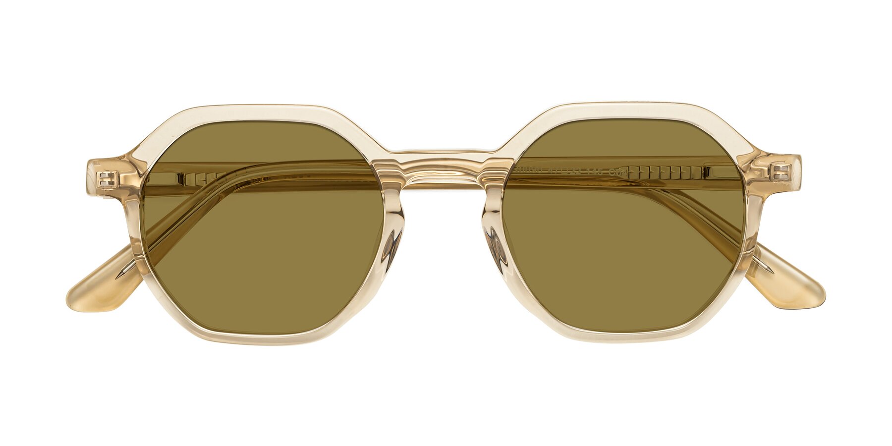 Folded Front of Lucian in Champagne with Brown Polarized Lenses