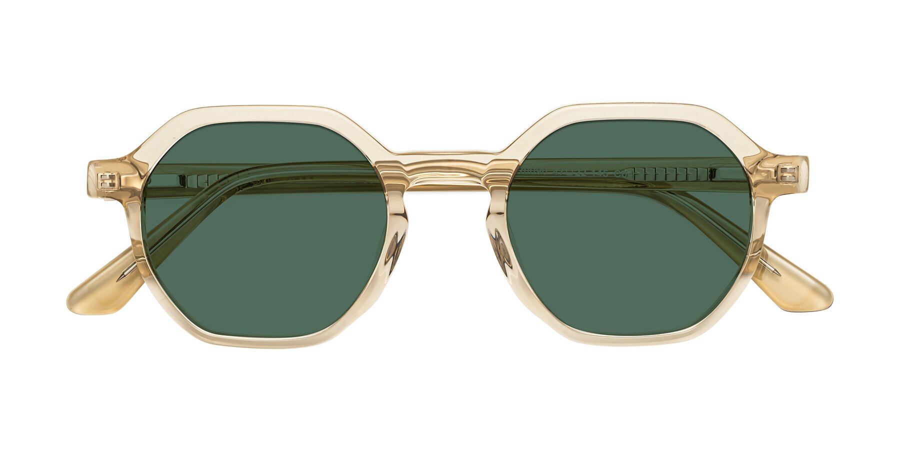 Folded Front of Lucian in Champagne with Green Polarized Lenses