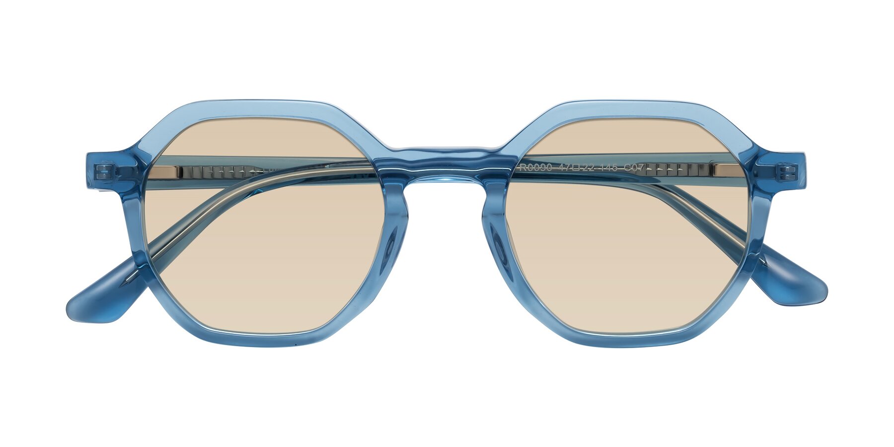 Folded Front of Lucian in Sky Blue with Light Brown Tinted Lenses