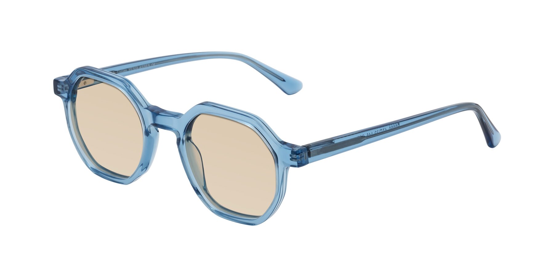 Angle of Lucian in Sky Blue with Light Brown Tinted Lenses