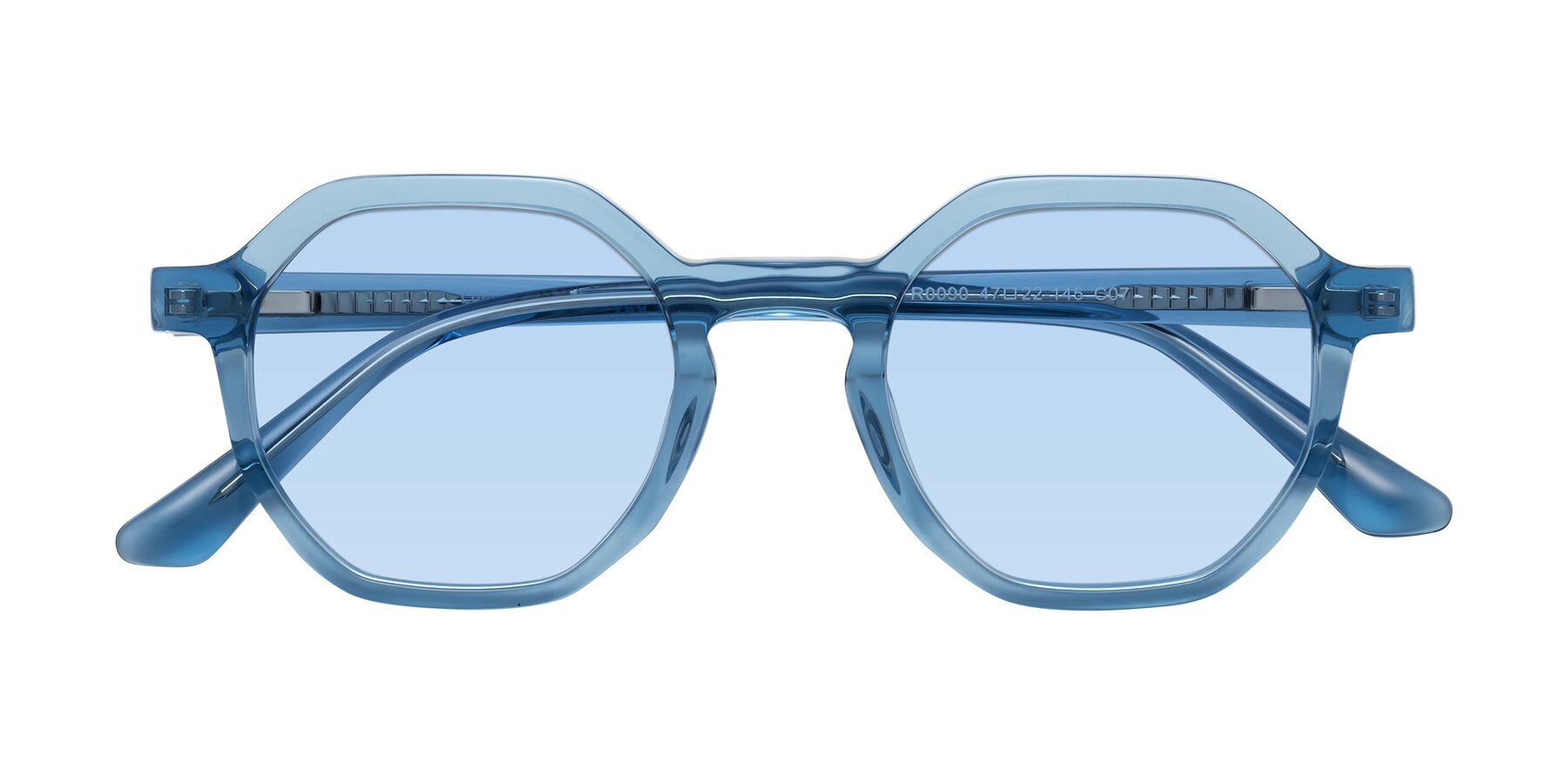 Folded Front of Lucian in Sky Blue with Light Blue Tinted Lenses