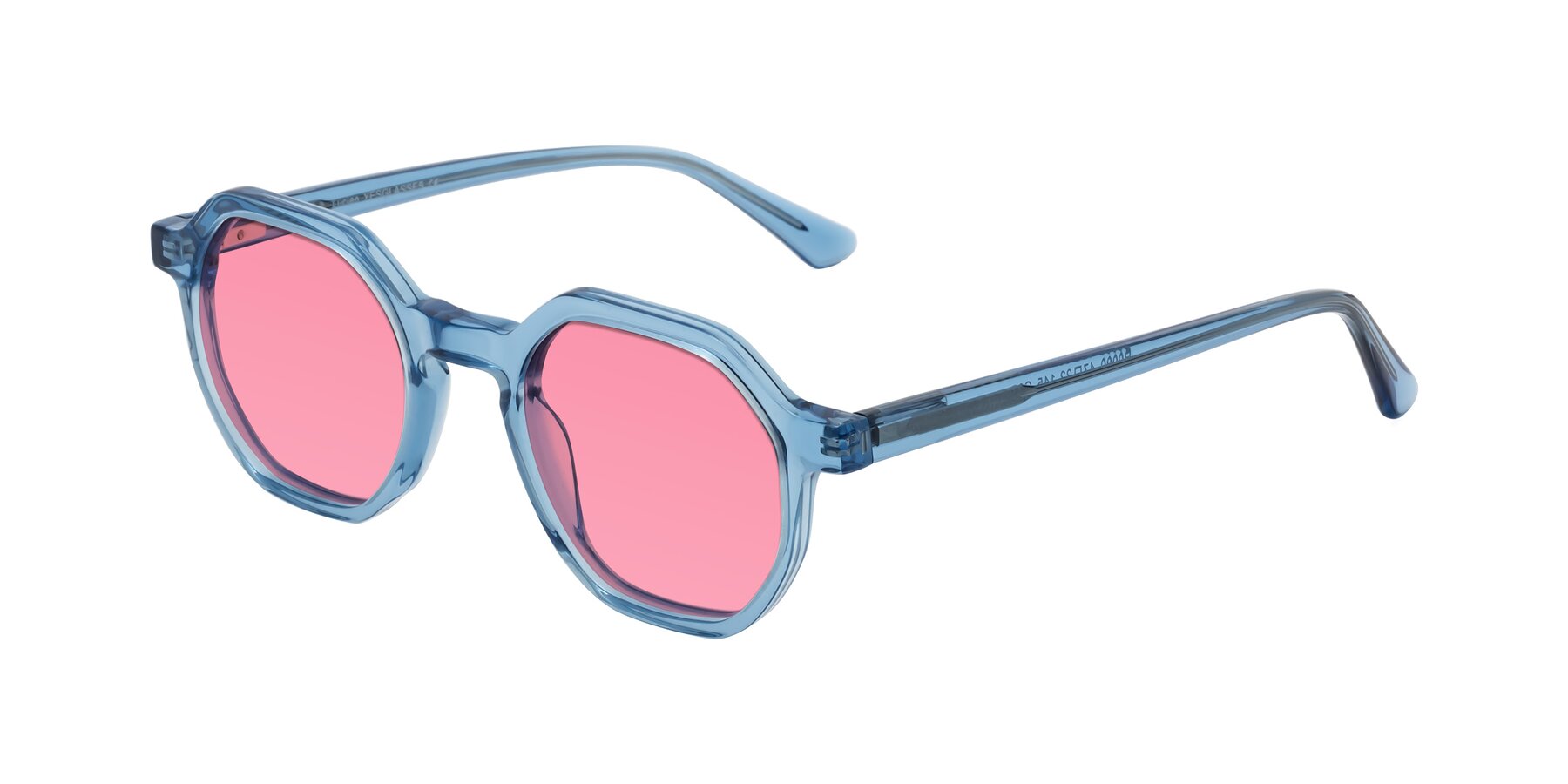 Angle of Lucian in Sky Blue with Pink Tinted Lenses