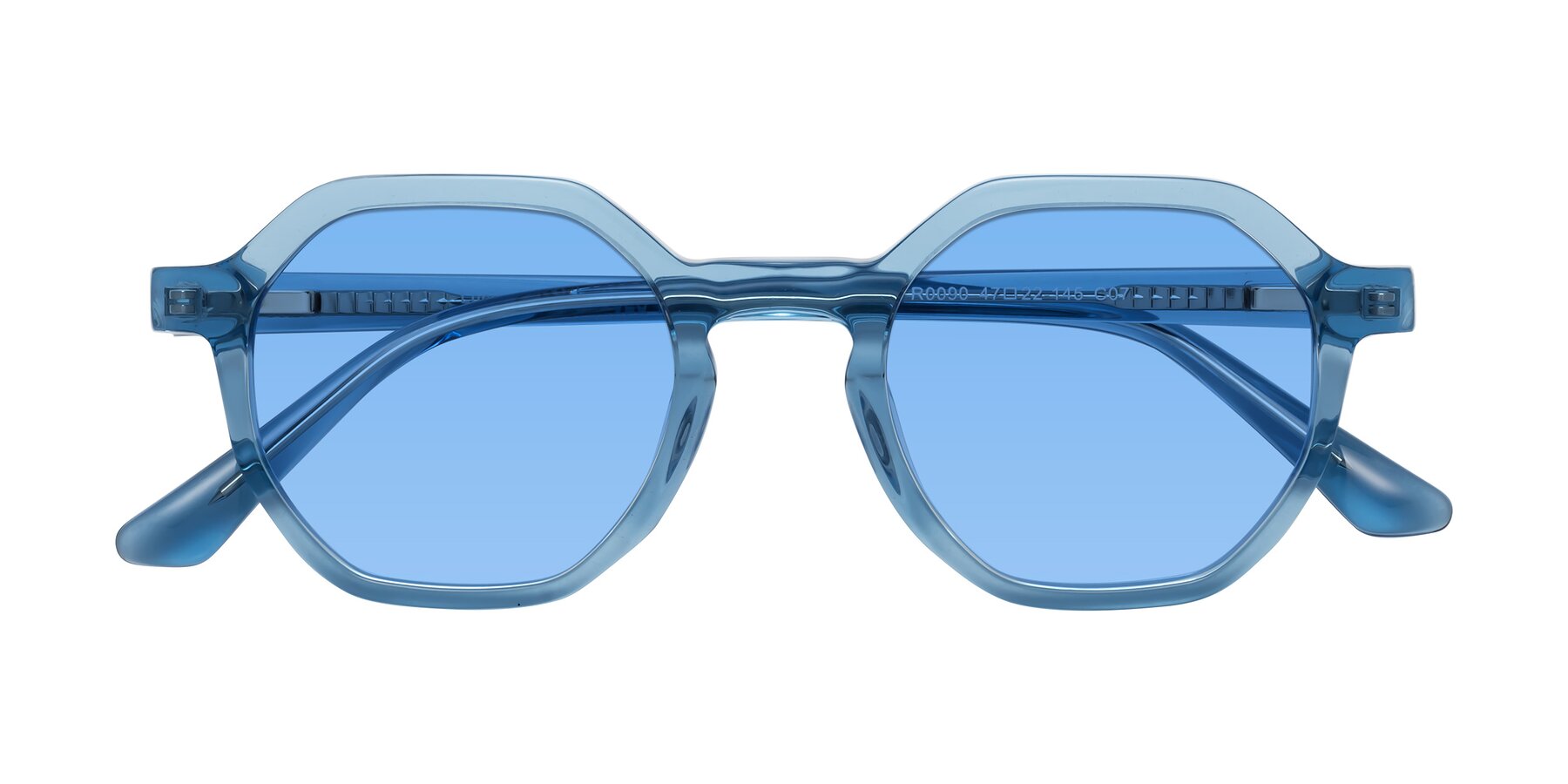 Folded Front of Lucian in Sky Blue with Medium Blue Tinted Lenses