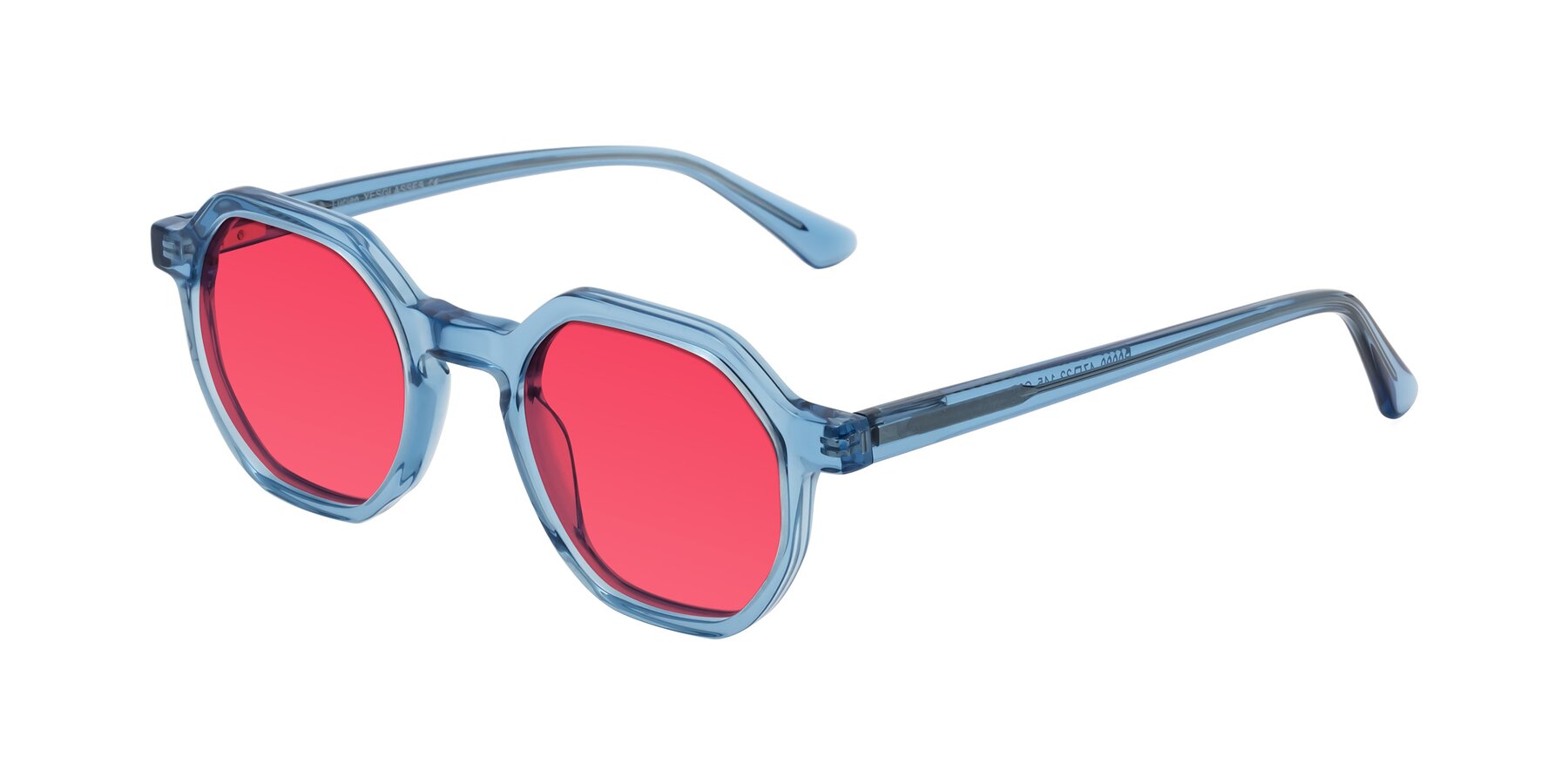 Angle of Lucian in Sky Blue with Red Tinted Lenses