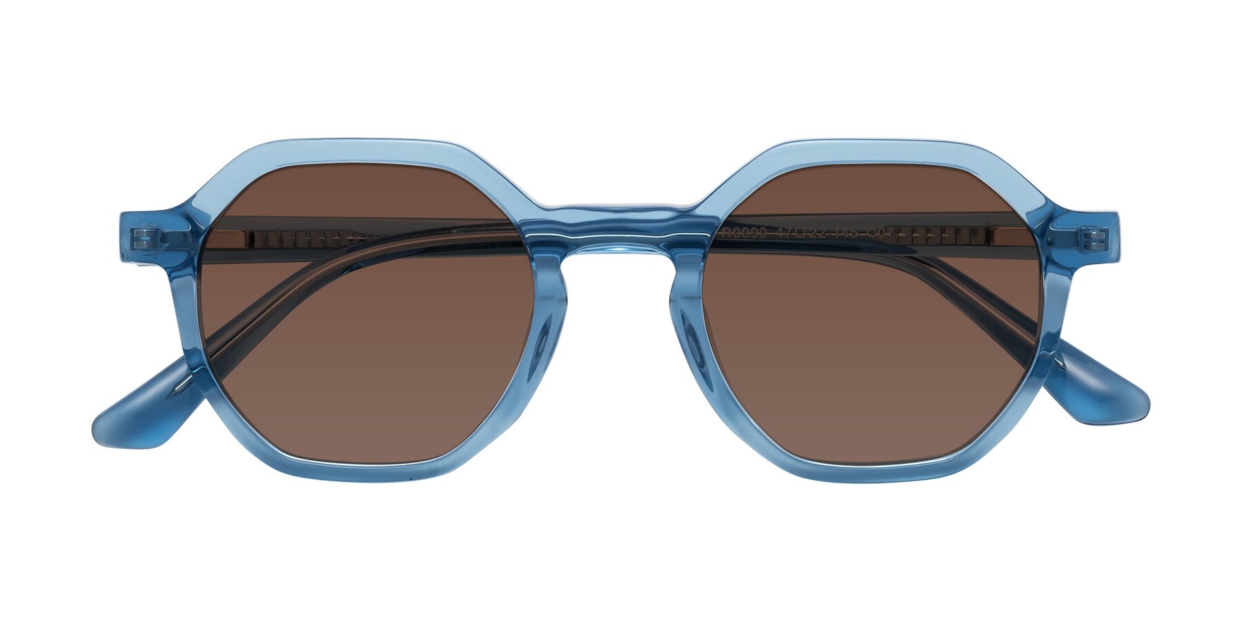 Folded Front of Lucian in Sky Blue with Brown Tinted Lenses