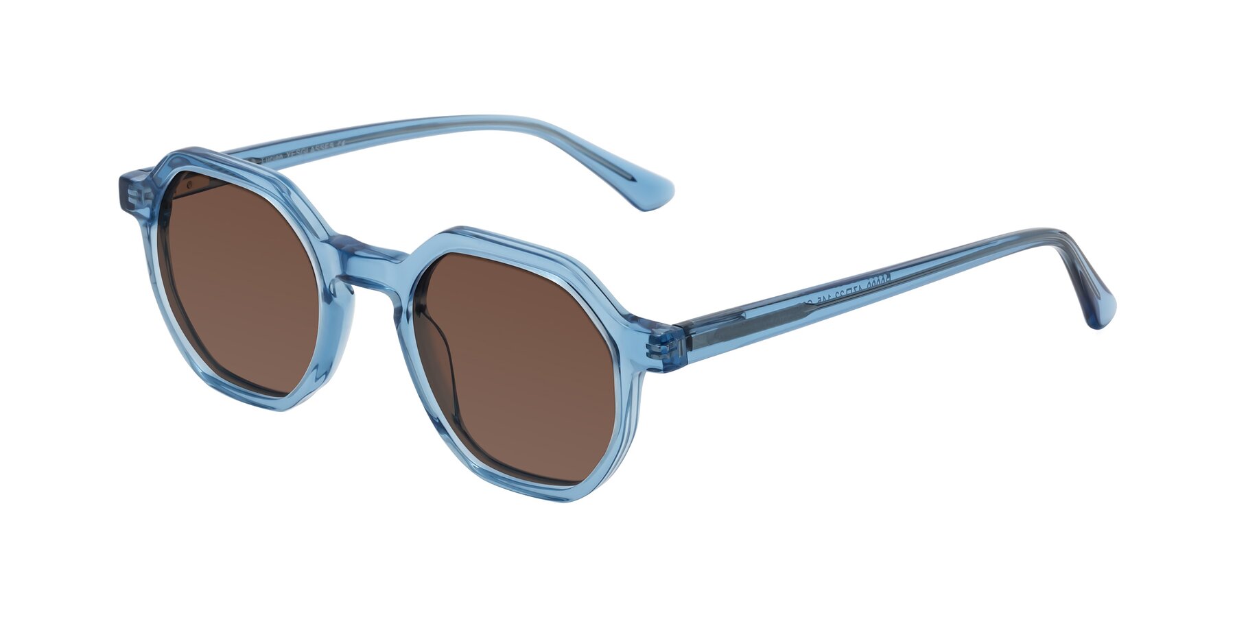 Angle of Lucian in Sky Blue with Brown Tinted Lenses