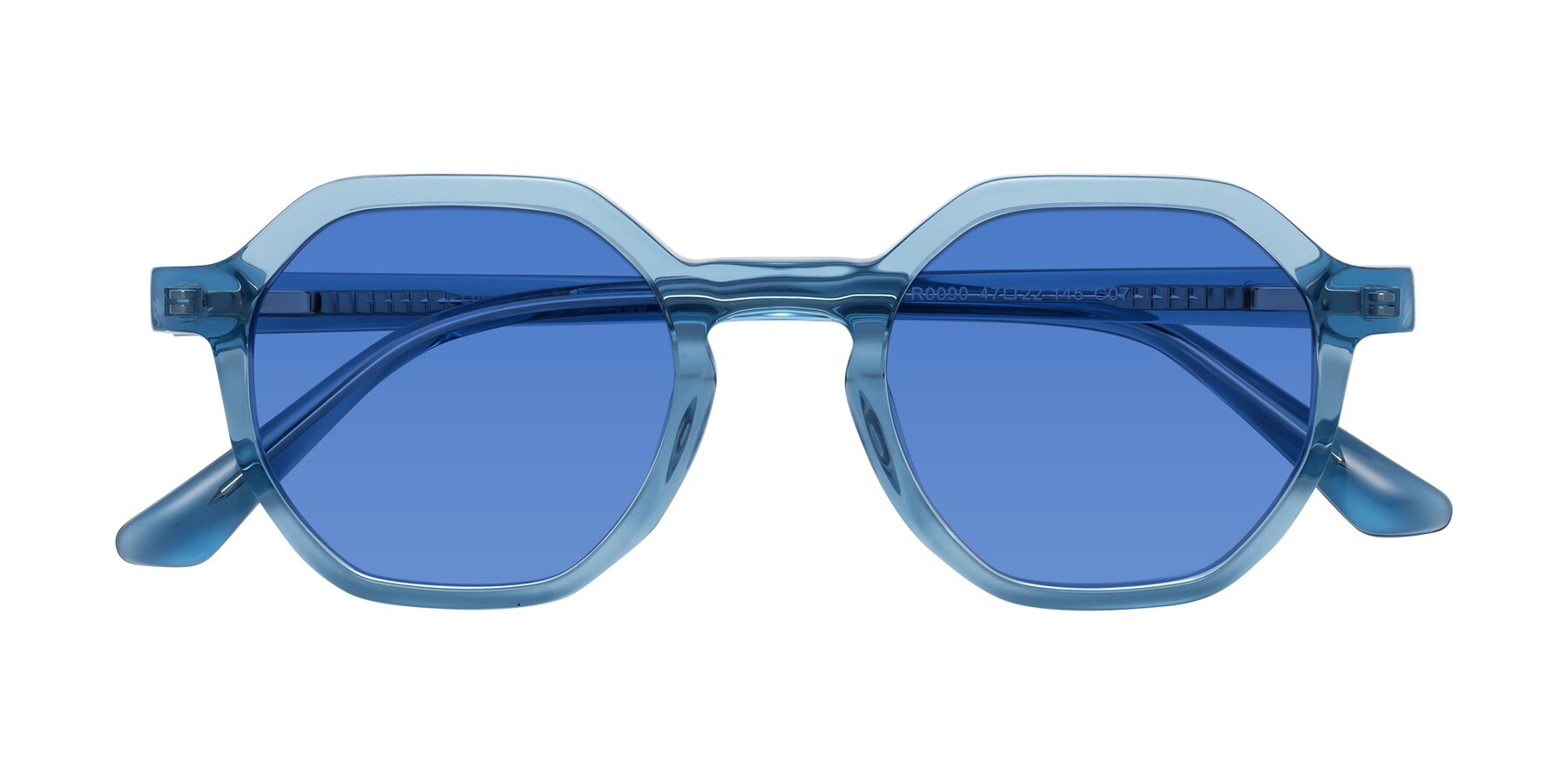 Folded Front of Lucian in Sky Blue with Blue Tinted Lenses