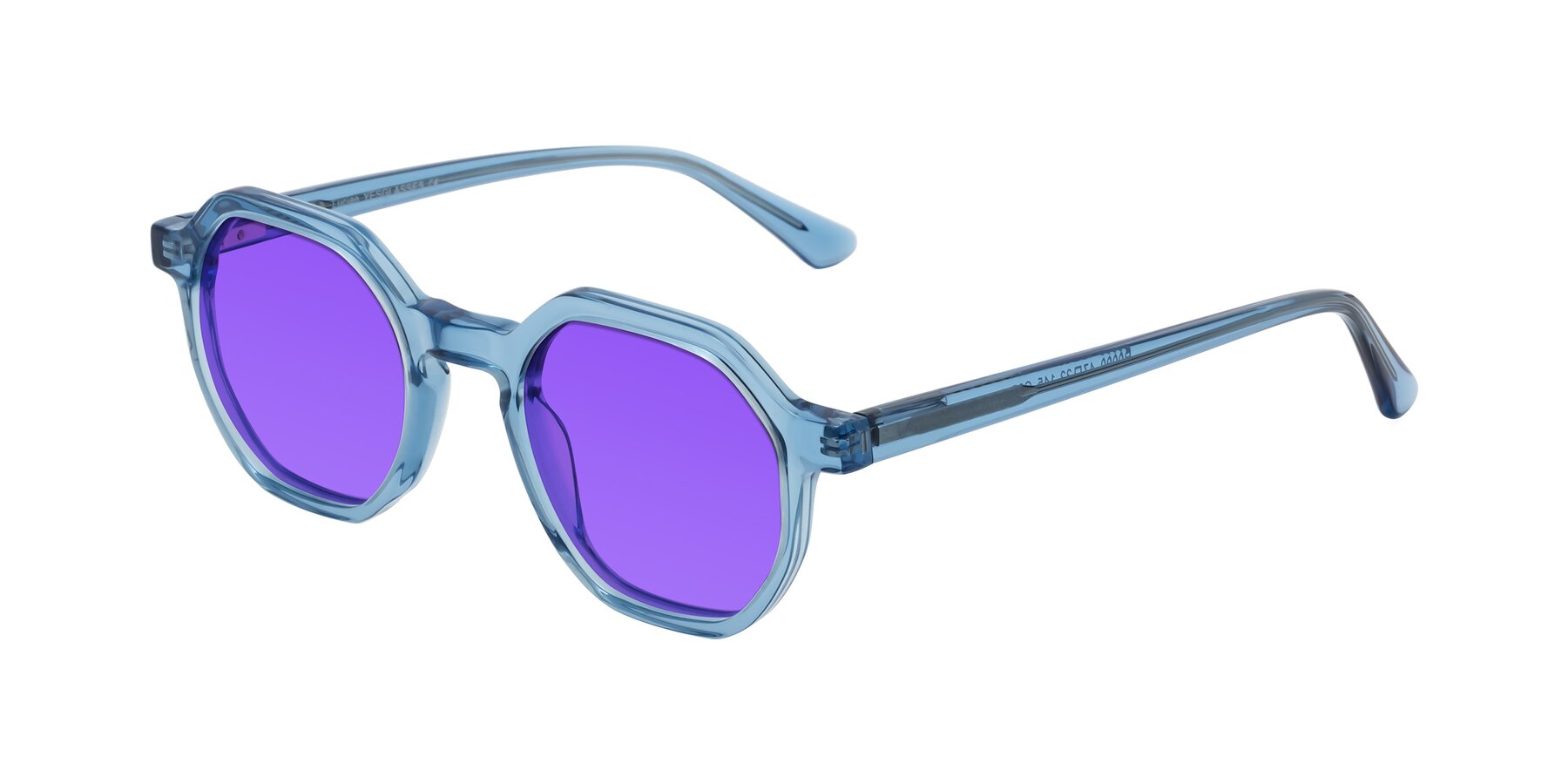 Angle of Lucian in Sky Blue with Purple Tinted Lenses