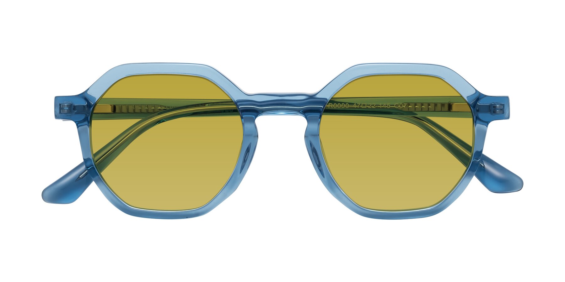 Folded Front of Lucian in Sky Blue with Champagne Tinted Lenses