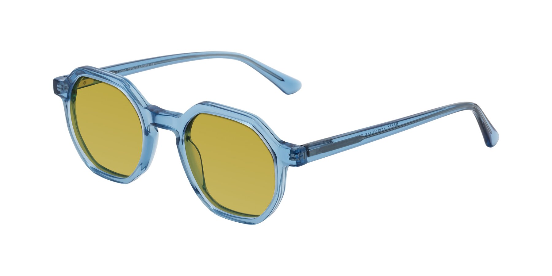 Angle of Lucian in Sky Blue with Champagne Tinted Lenses