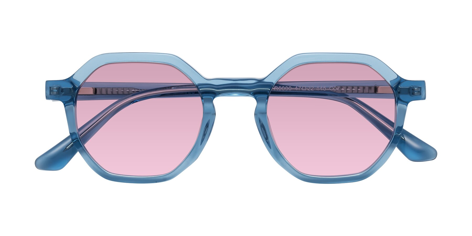 Folded Front of Lucian in Sky Blue with Light Wine Tinted Lenses