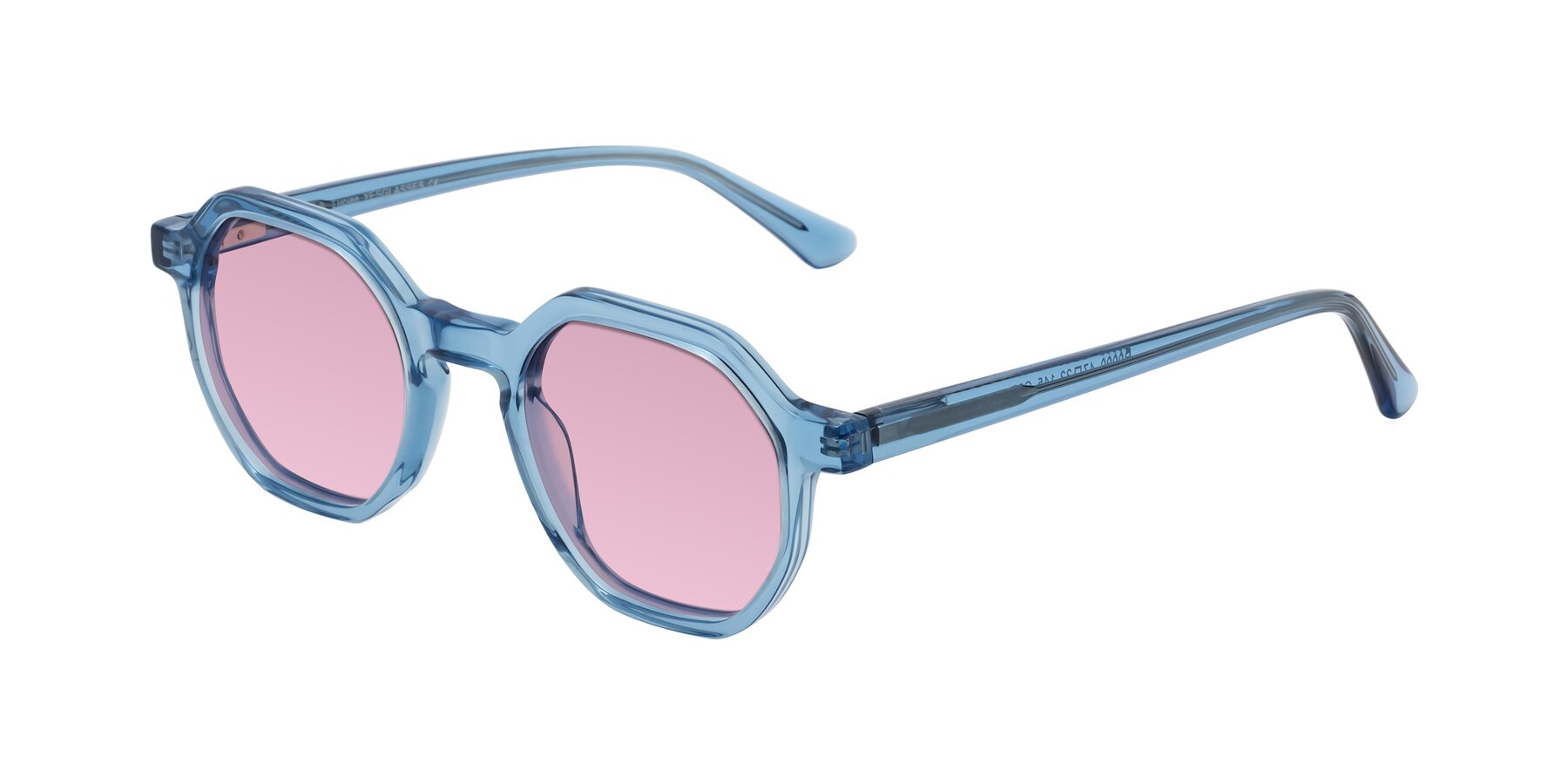 Angle of Lucian in Sky Blue with Light Wine Tinted Lenses