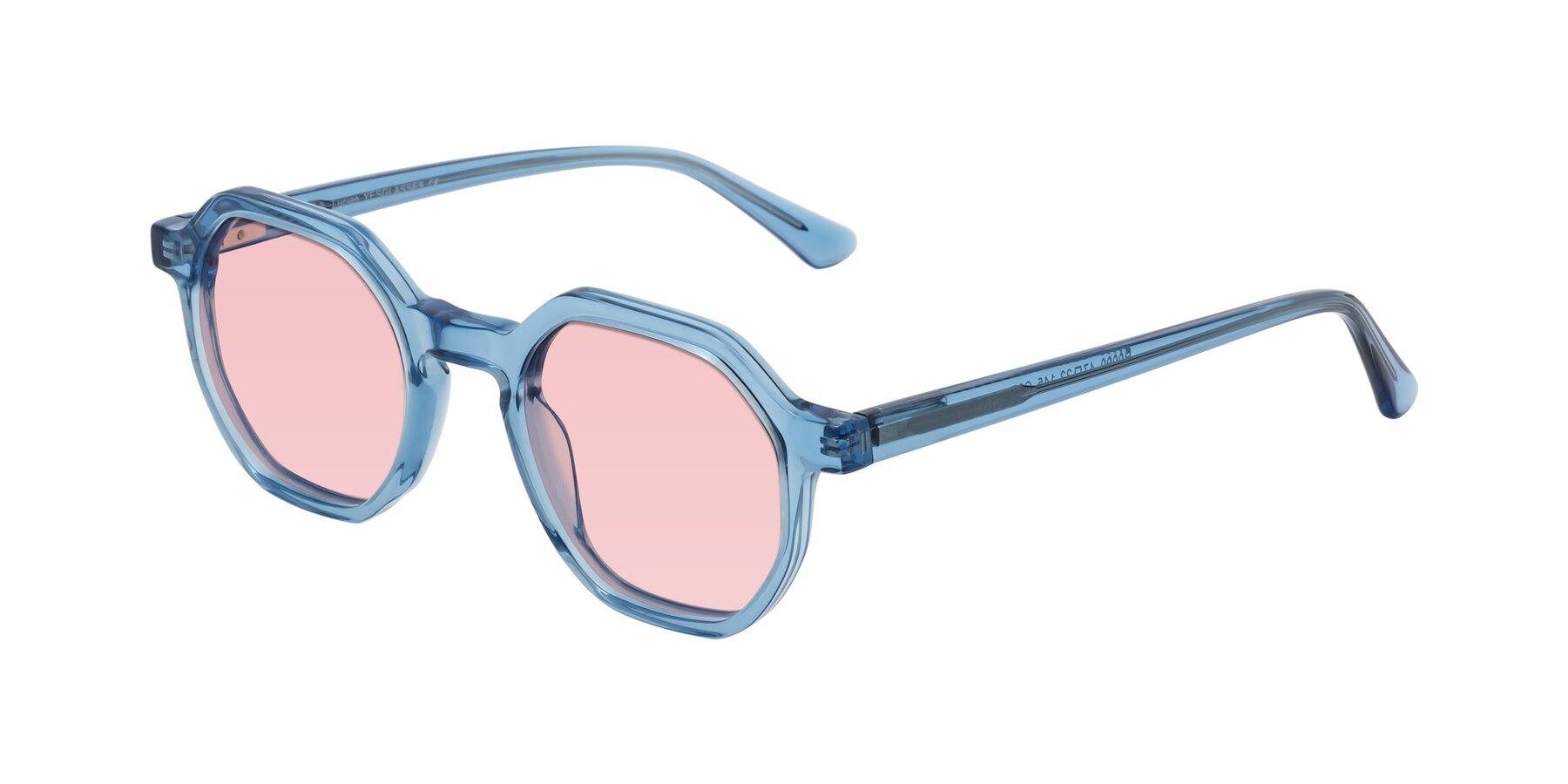 Angle of Lucian in Sky Blue with Light Garnet Tinted Lenses