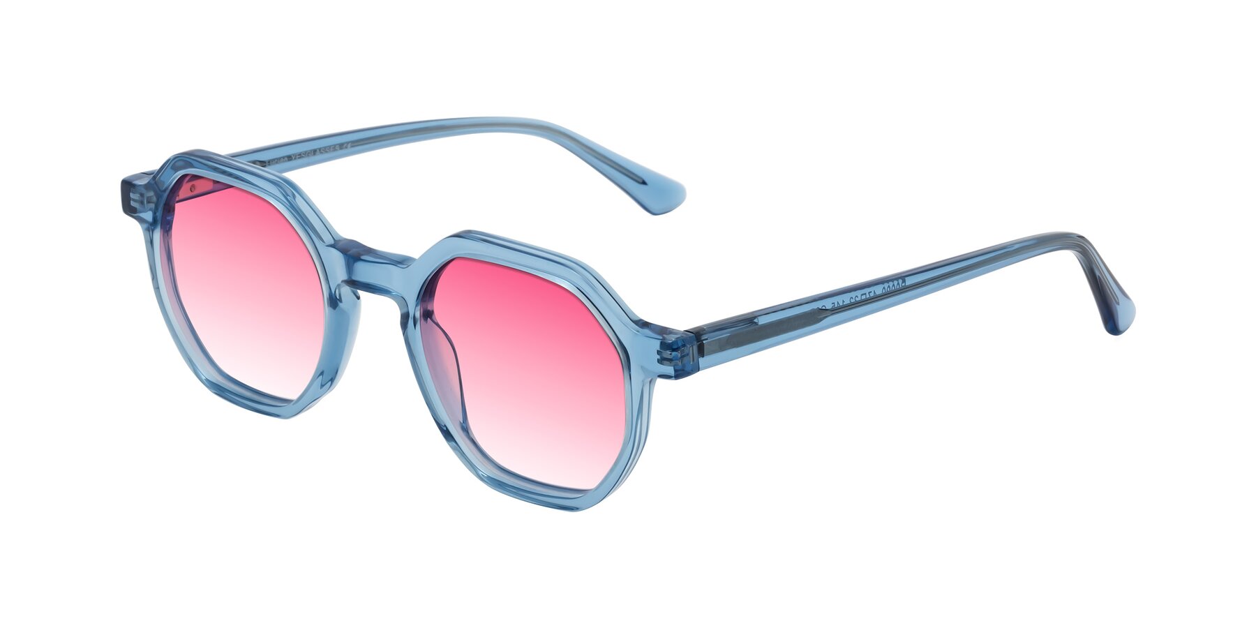 Angle of Lucian in Sky Blue with Pink Gradient Lenses