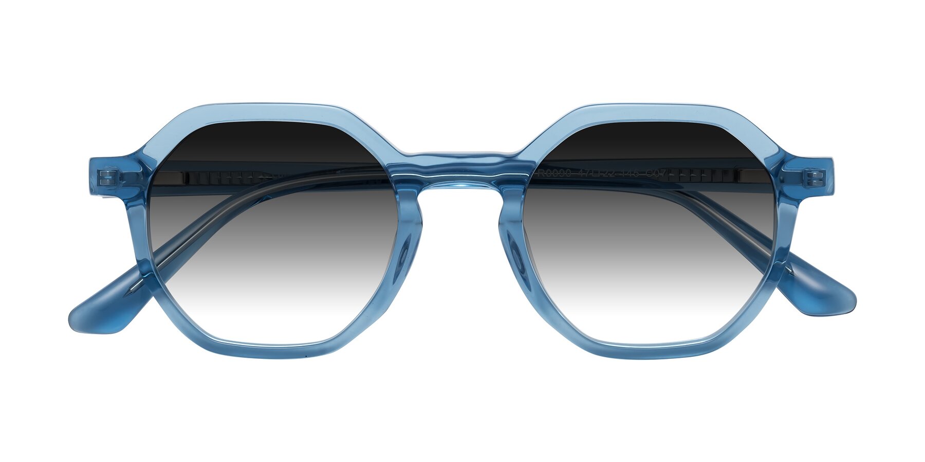 Folded Front of Lucian in Sky Blue with Gray Gradient Lenses