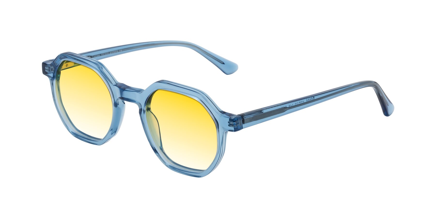 Angle of Lucian in Sky Blue with Yellow Gradient Lenses