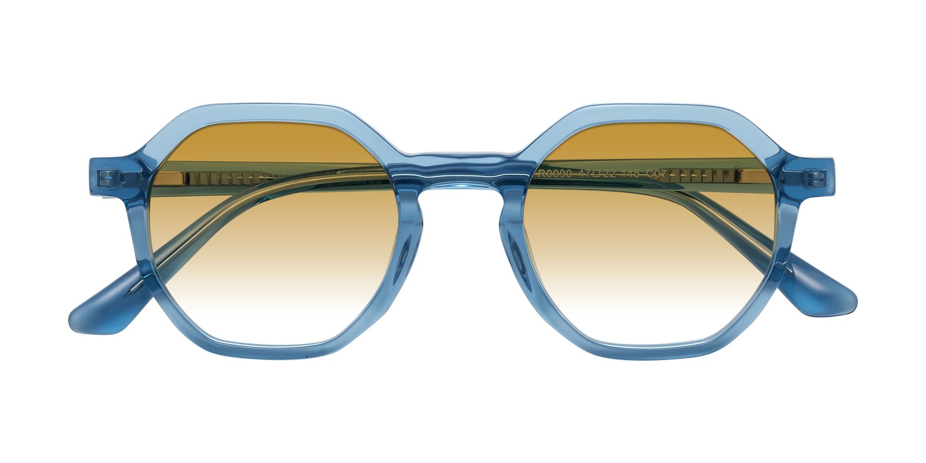 Folded Front of Lucian in Sky Blue with Champagne Gradient Lenses