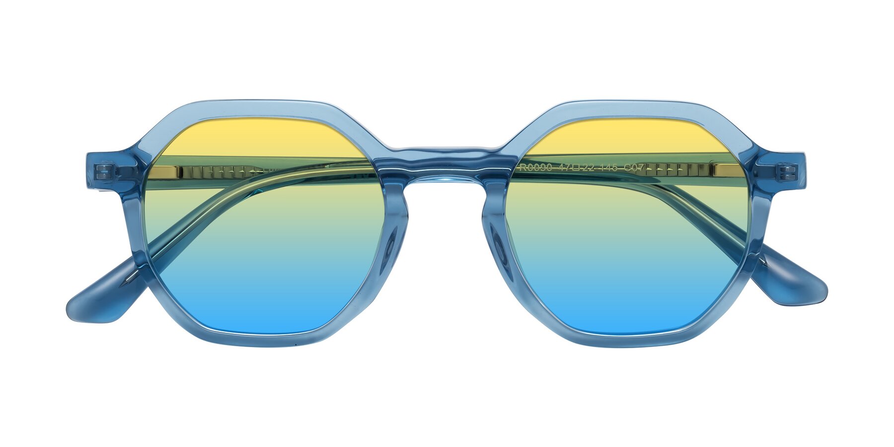 Folded Front of Lucian in Sky Blue with Yellow / Blue Gradient Lenses