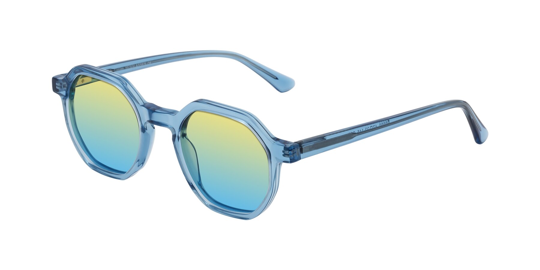 Angle of Lucian in Sky Blue with Yellow / Blue Gradient Lenses