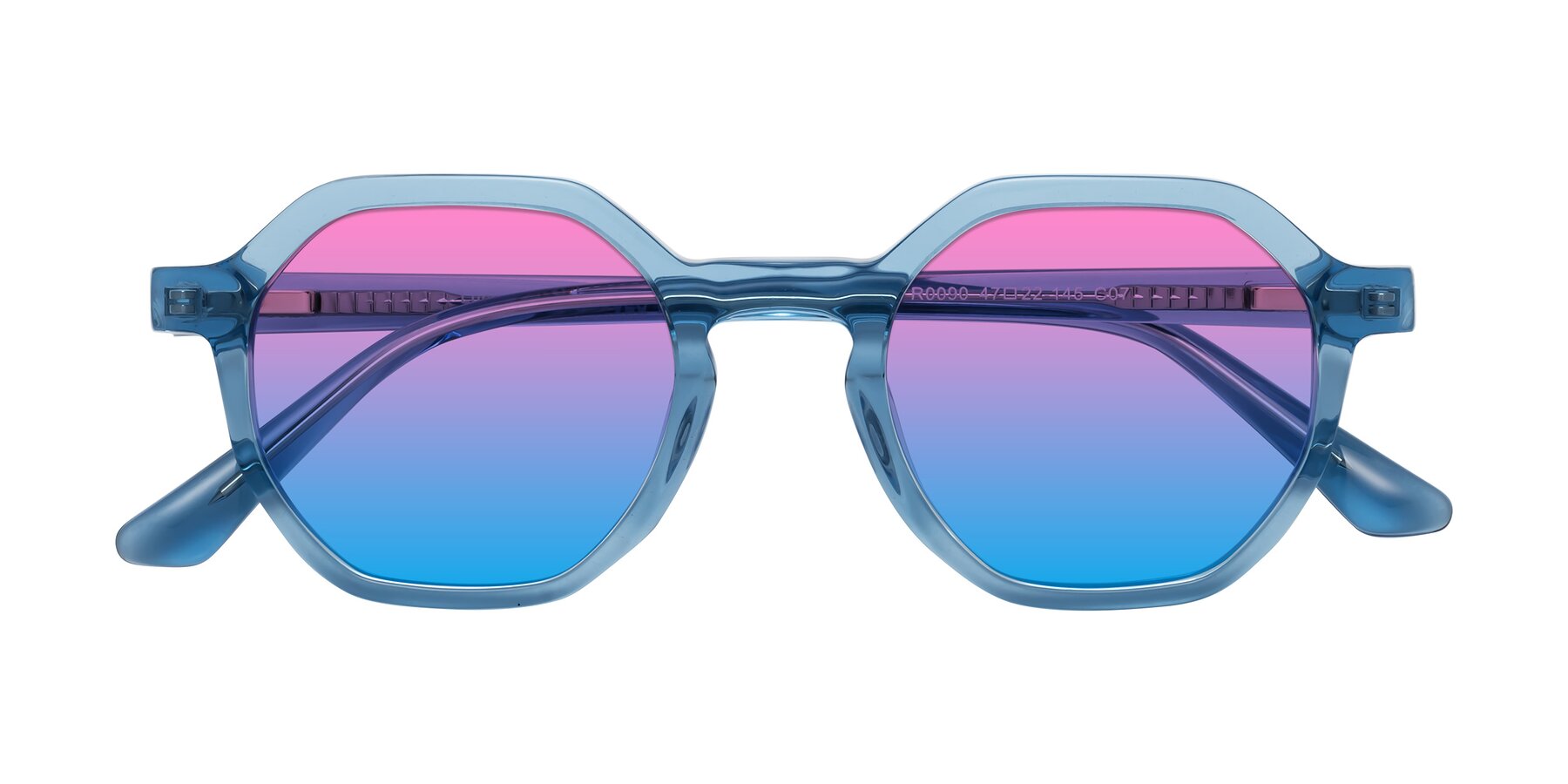 Folded Front of Lucian in Sky Blue with Pink / Blue Gradient Lenses