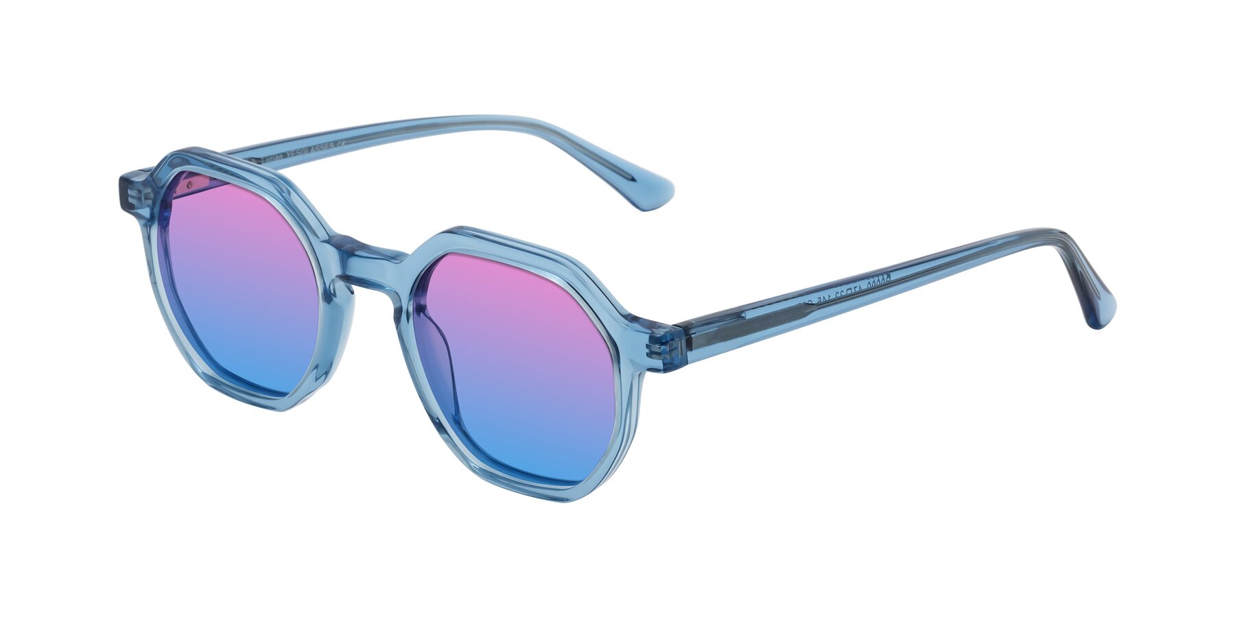 Angle of Lucian in Sky Blue with Pink / Blue Gradient Lenses