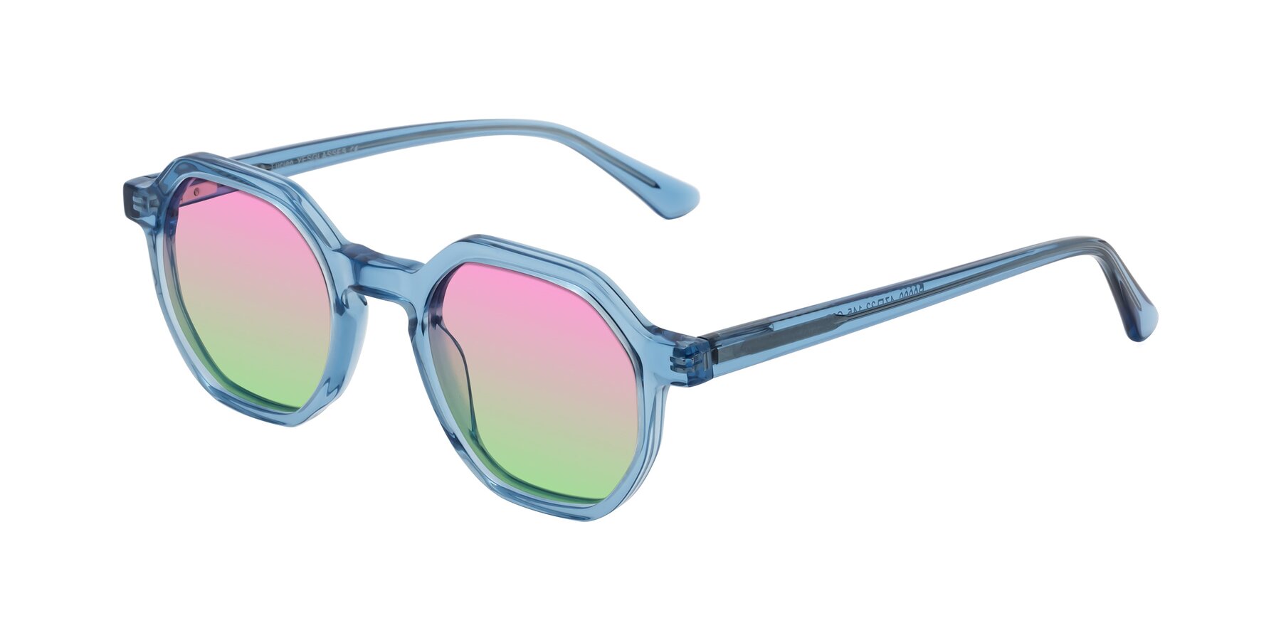 Angle of Lucian in Sky Blue with Pink / Green Gradient Lenses