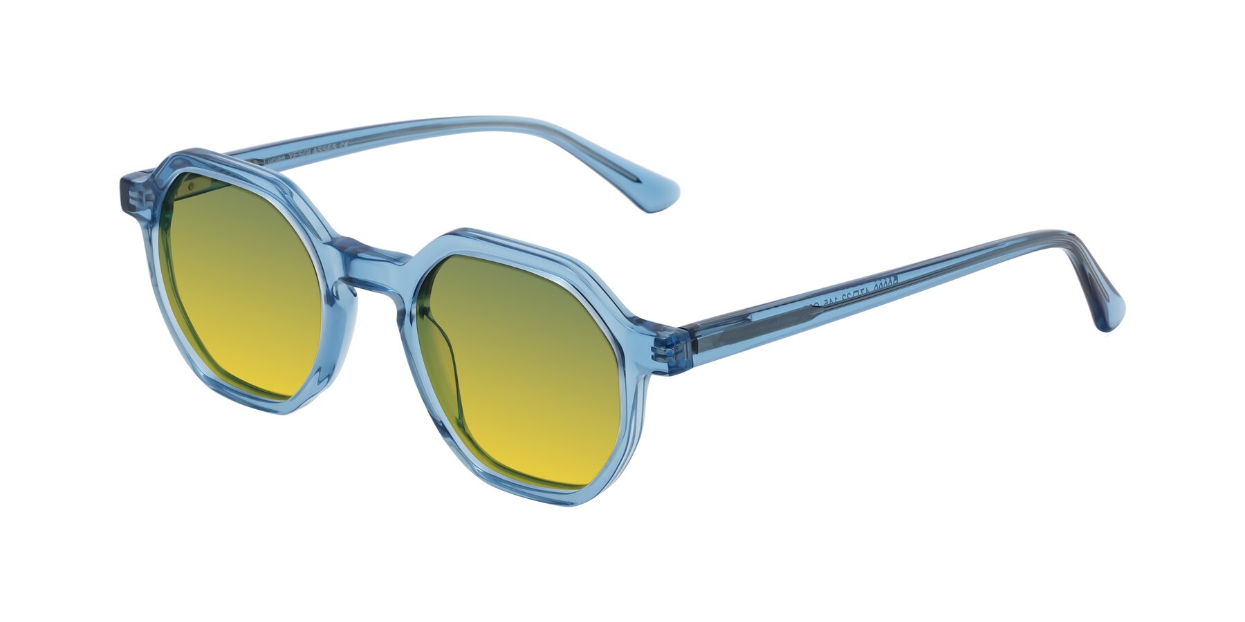 Angle of Lucian in Sky Blue with Green / Yellow Gradient Lenses