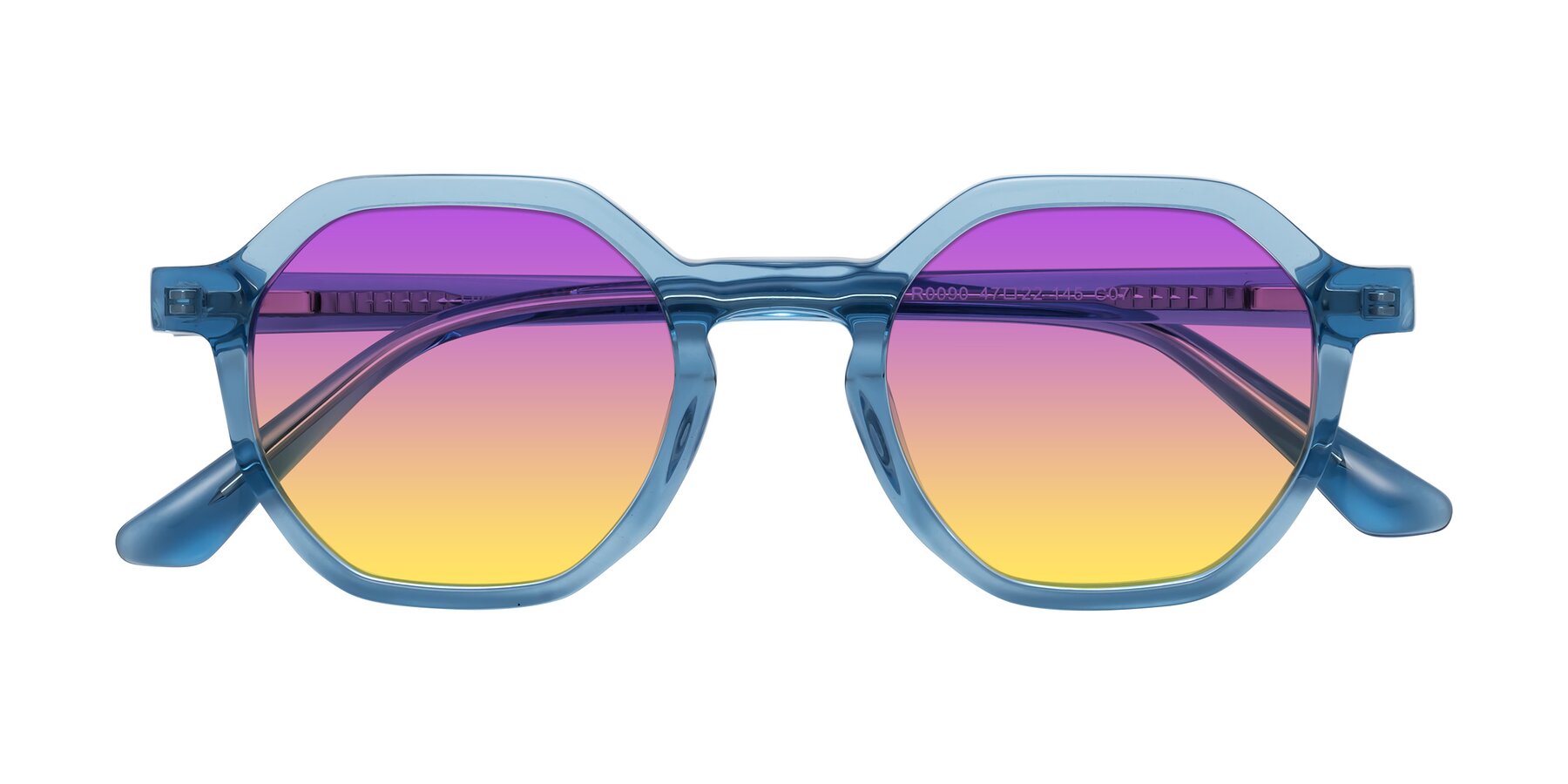 Folded Front of Lucian in Sky Blue with Purple / Yellow Gradient Lenses