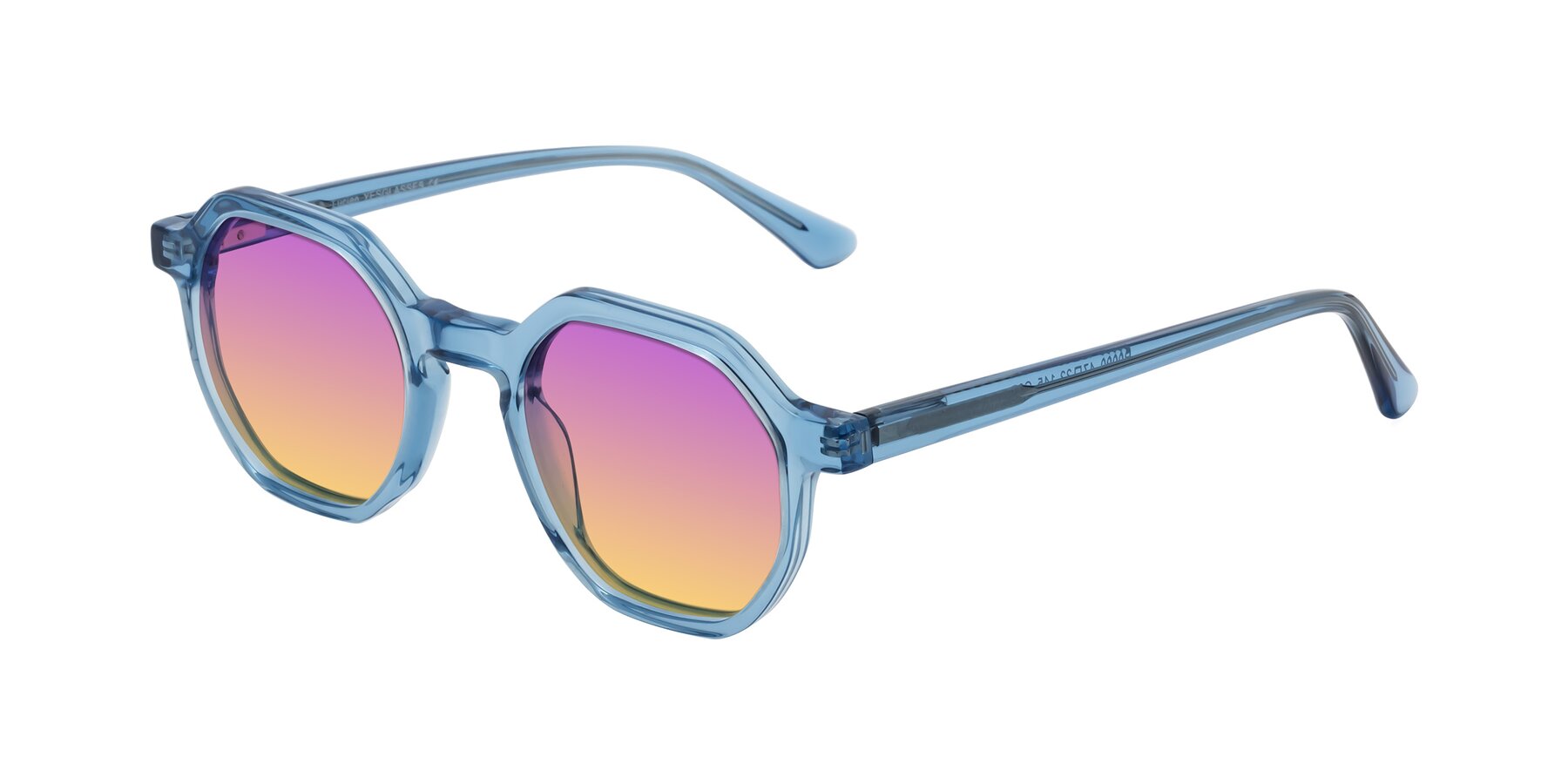 Angle of Lucian in Sky Blue with Purple / Yellow Gradient Lenses