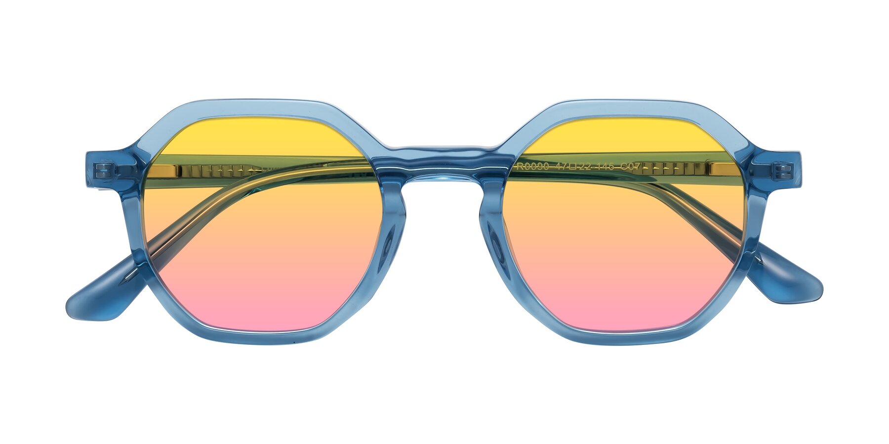 Folded Front of Lucian in Sky Blue with Yellow / Pink Gradient Lenses