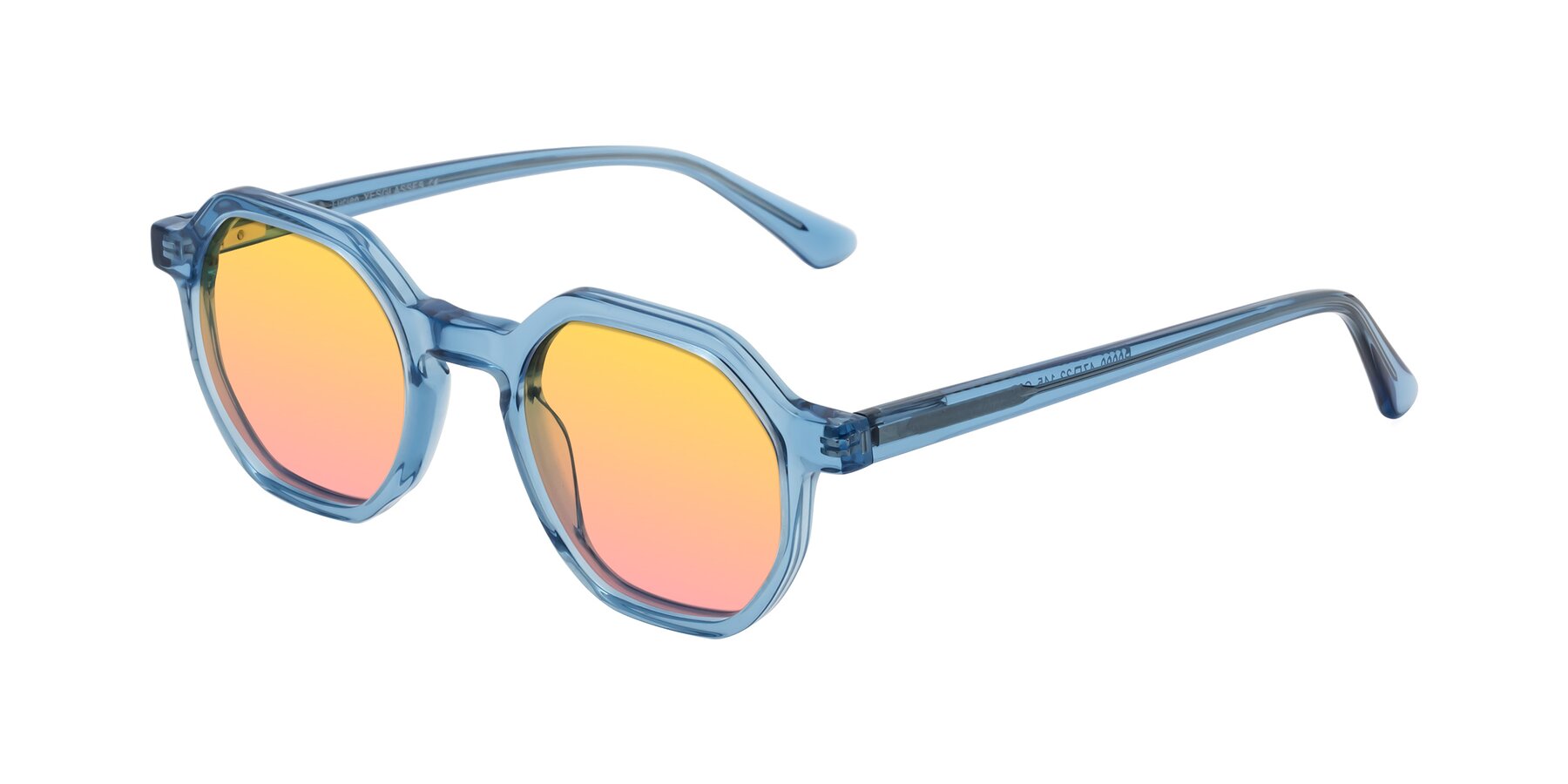 Angle of Lucian in Sky Blue with Yellow / Pink Gradient Lenses