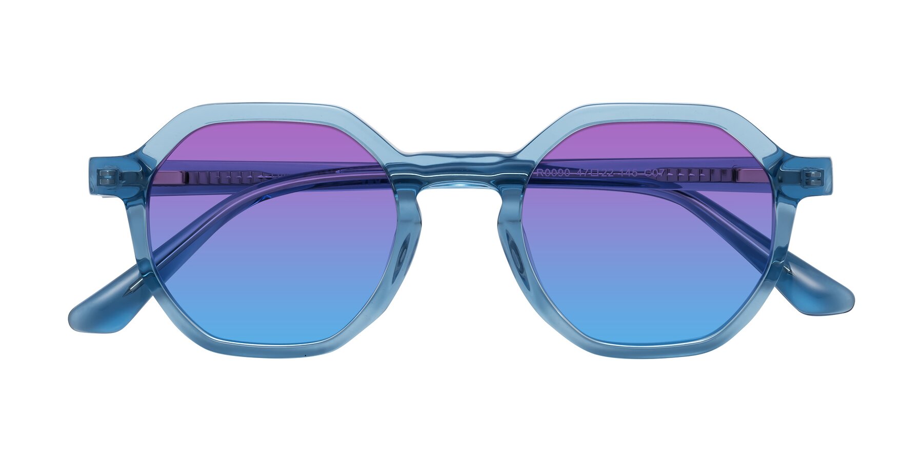 Folded Front of Lucian in Sky Blue with Purple / Blue Gradient Lenses