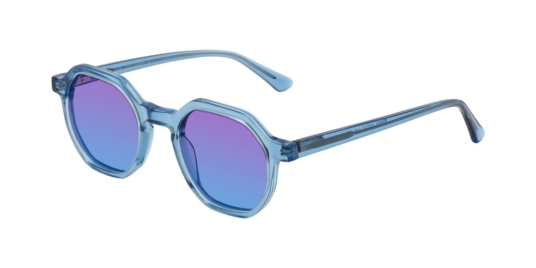 Angle of Lucian in Sky Blue with Purple / Blue Gradient Lenses