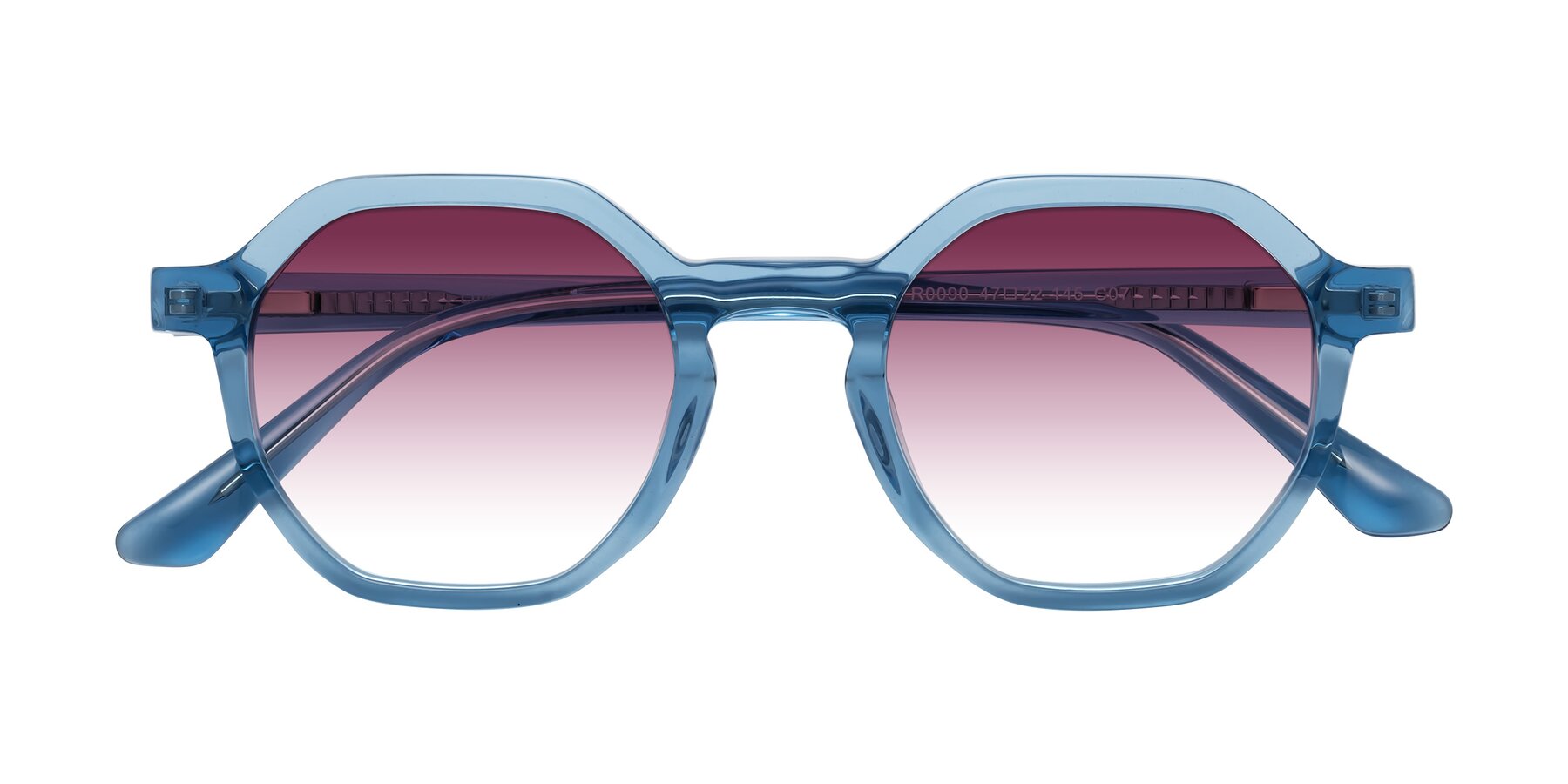 Folded Front of Lucian in Sky Blue with Wine Gradient Lenses