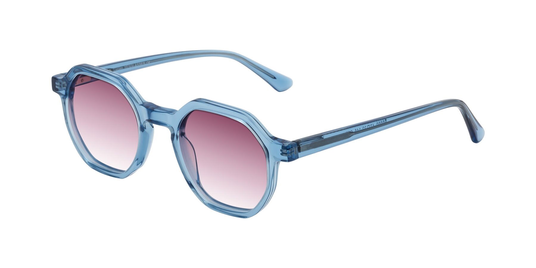 Angle of Lucian in Sky Blue with Wine Gradient Lenses