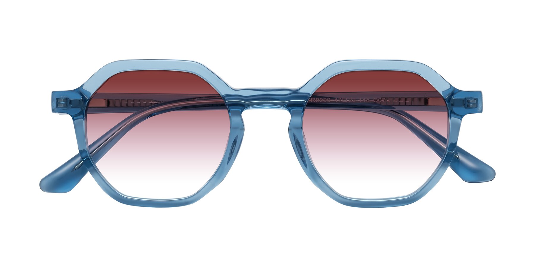 Folded Front of Lucian in Sky Blue with Garnet Gradient Lenses