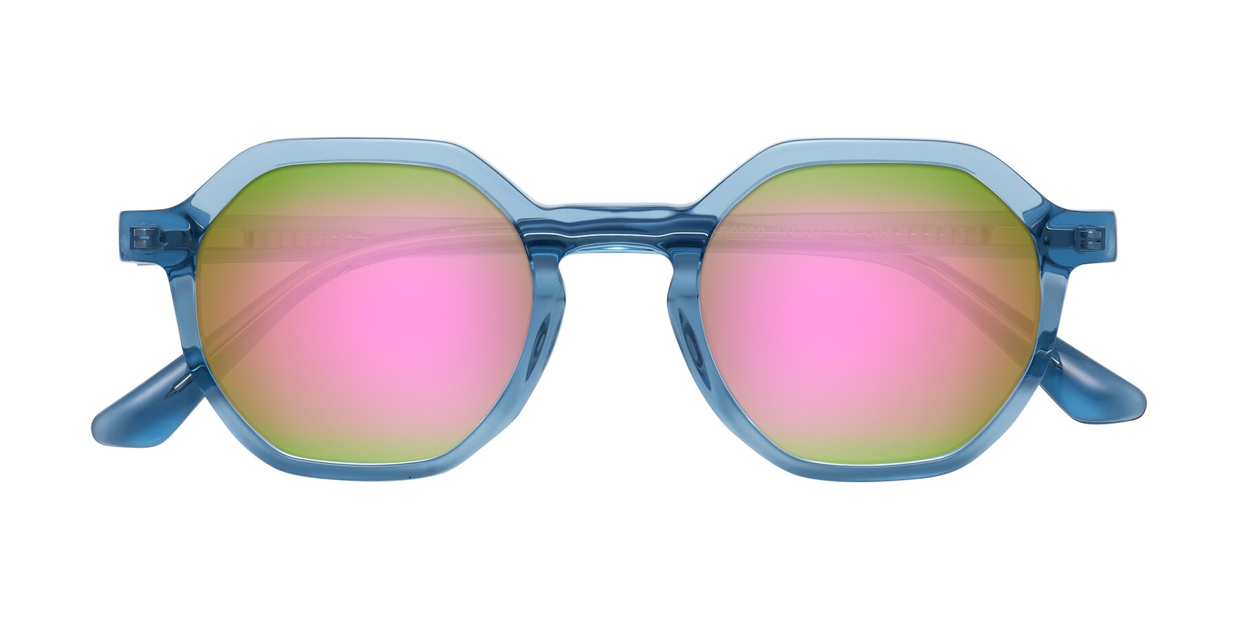 Folded Front of Lucian in Sky Blue with Pink Mirrored Lenses