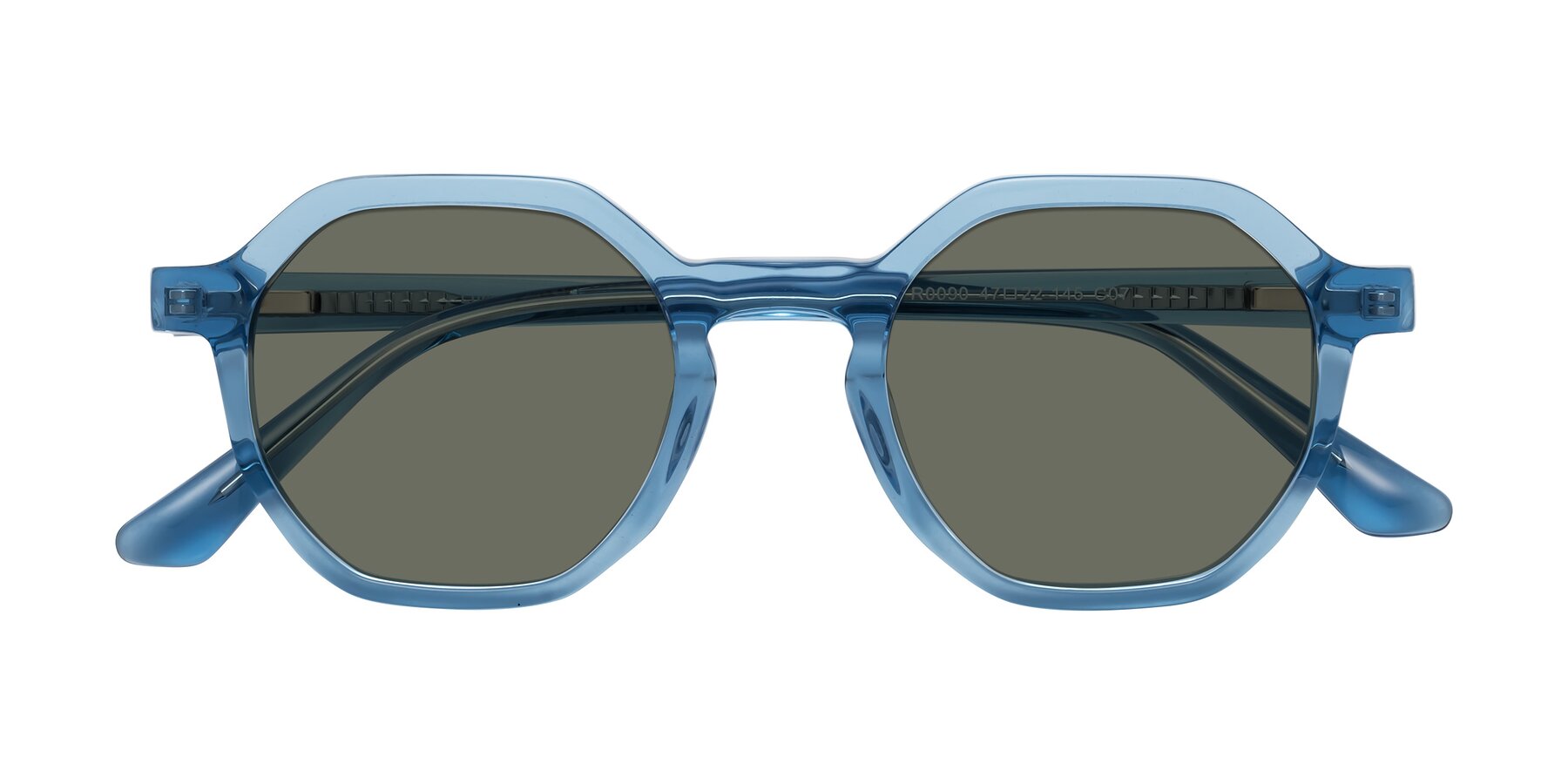 Folded Front of Lucian in Sky Blue with Gray Polarized Lenses