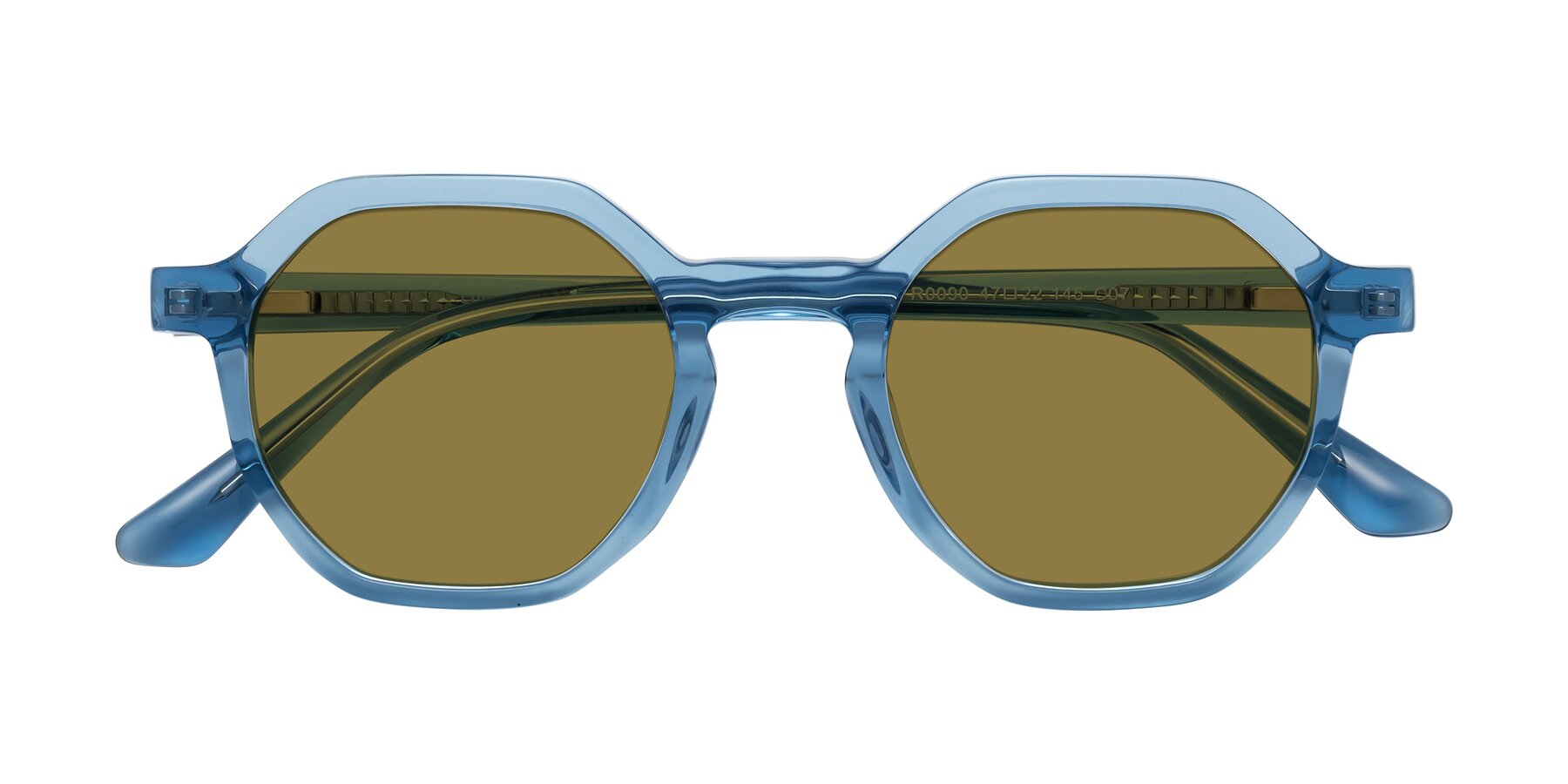 Folded Front of Lucian in Sky Blue with Brown Polarized Lenses