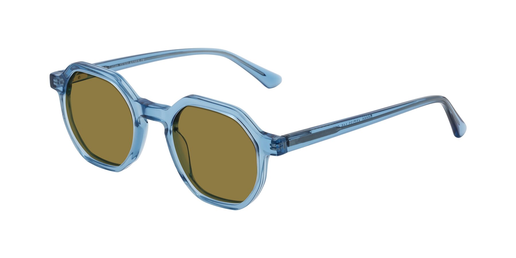 Angle of Lucian in Sky Blue with Brown Polarized Lenses