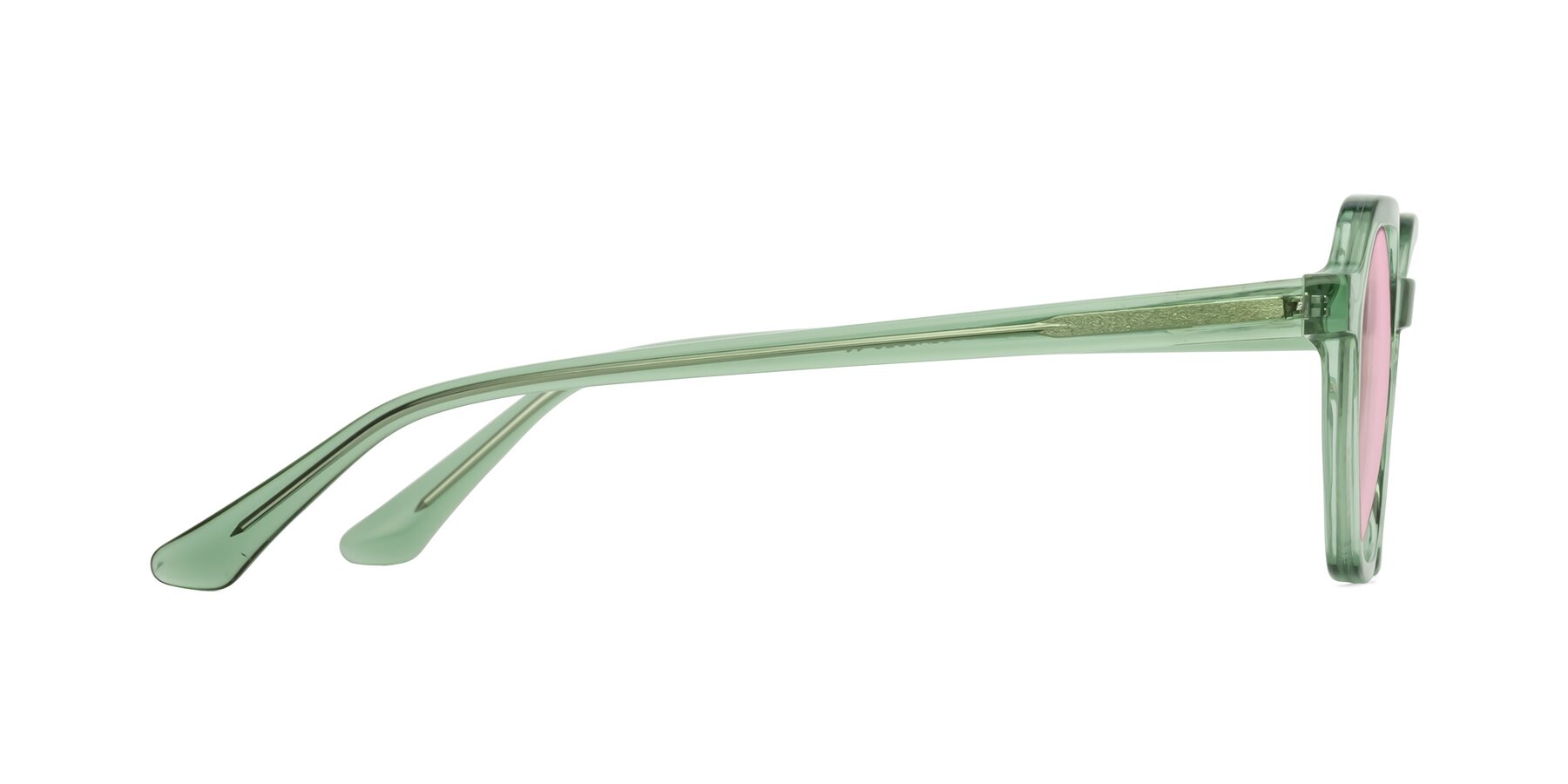 Side of Lucian in Light Green with Light Pink Tinted Lenses