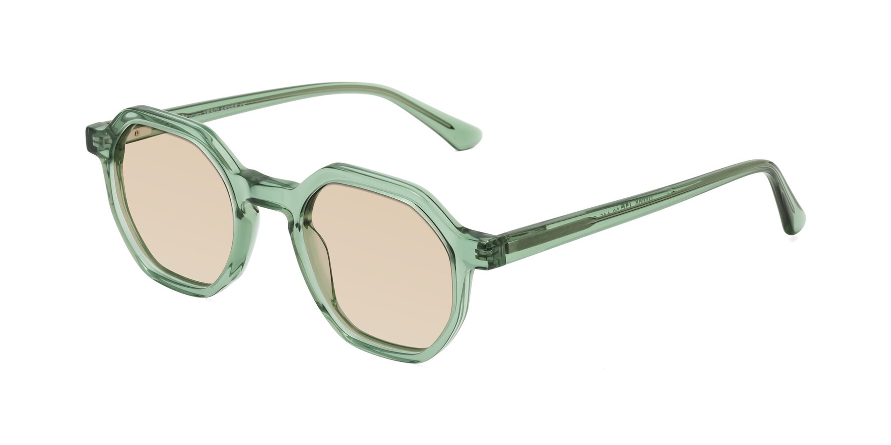 Angle of Lucian in Light Green with Light Brown Tinted Lenses