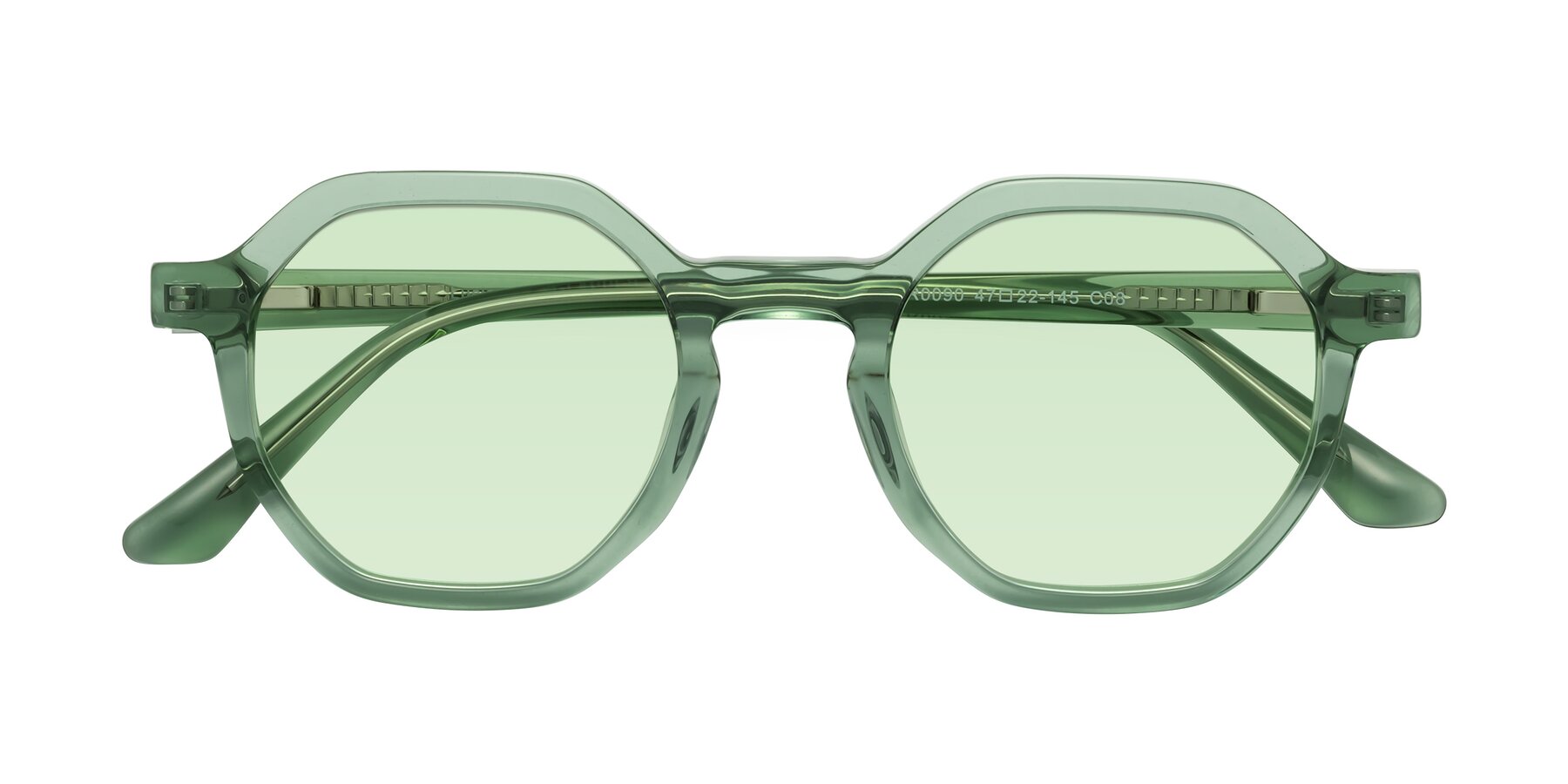 Folded Front of Lucian in Light Green with Light Green Tinted Lenses