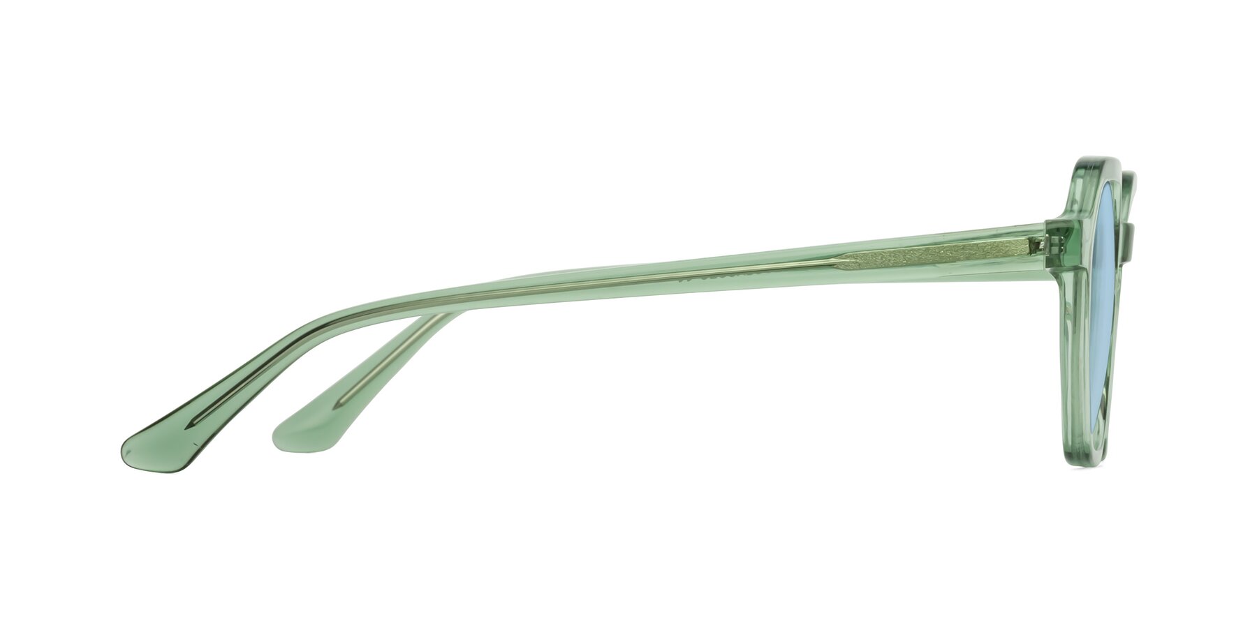 Side of Lucian in Light Green with Light Blue Tinted Lenses