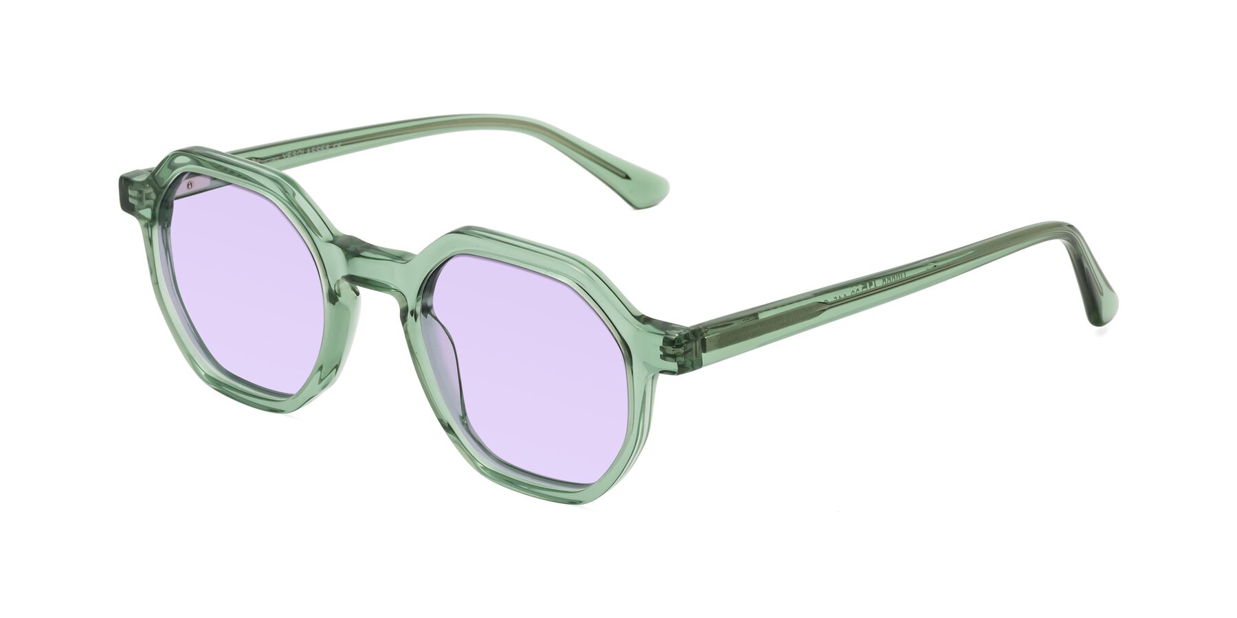 Angle of Lucian in Light Green with Light Purple Tinted Lenses