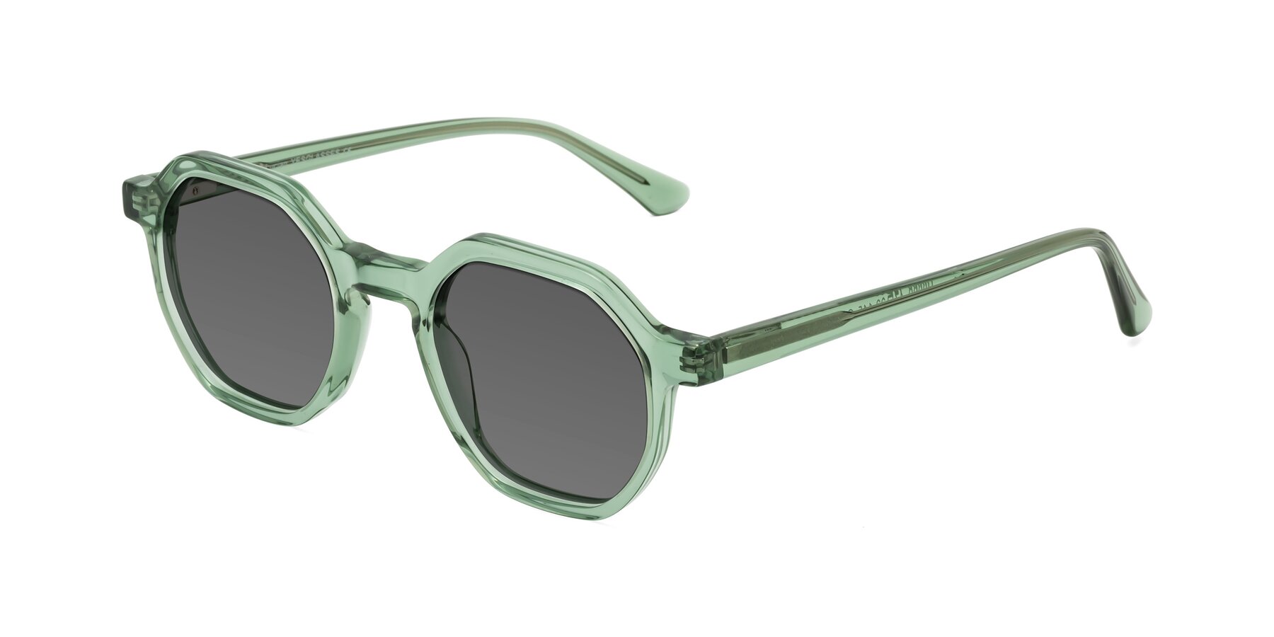 Angle of Lucian in Light Green with Medium Gray Tinted Lenses