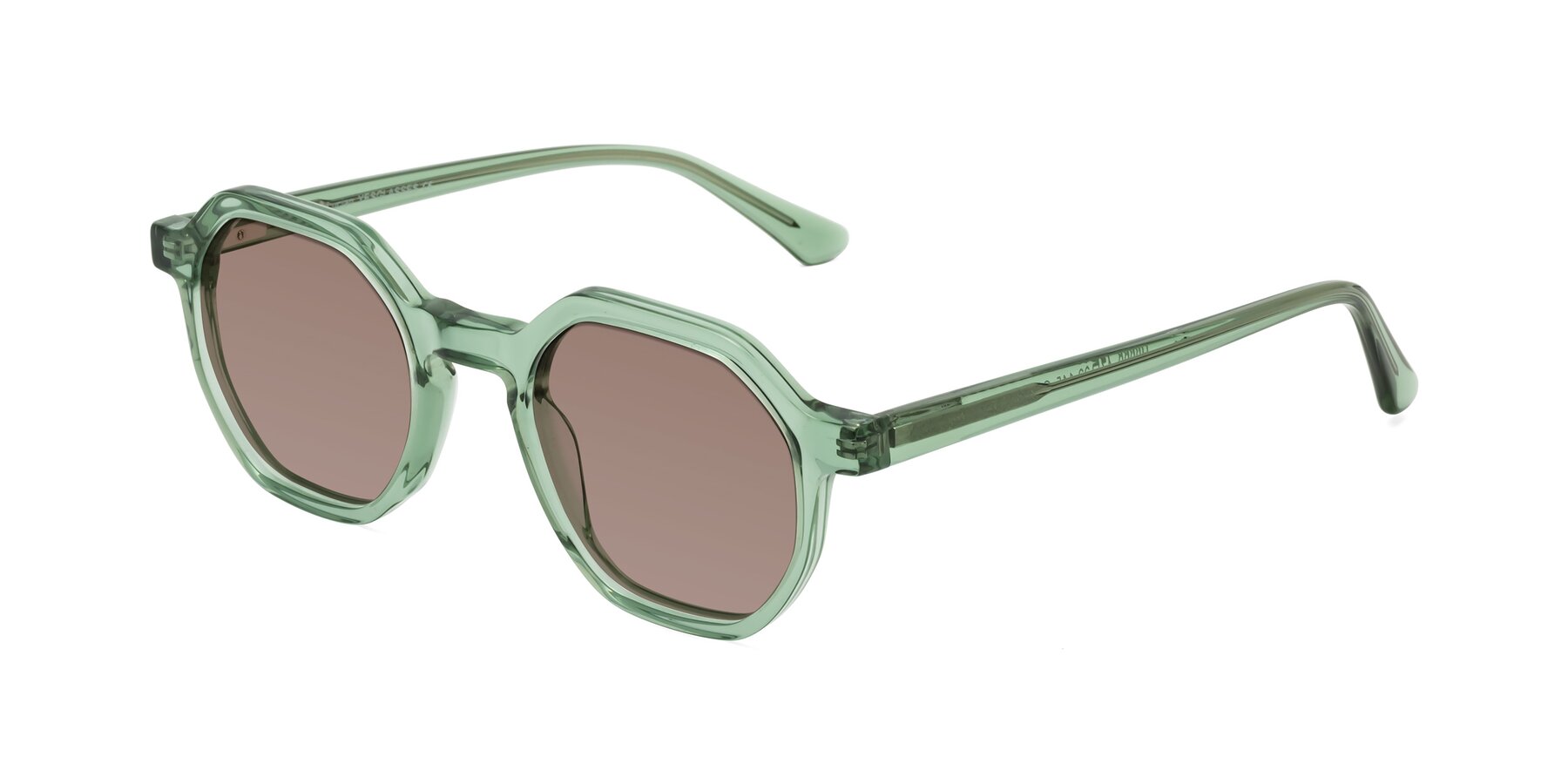 Angle of Lucian in Light Green with Medium Brown Tinted Lenses