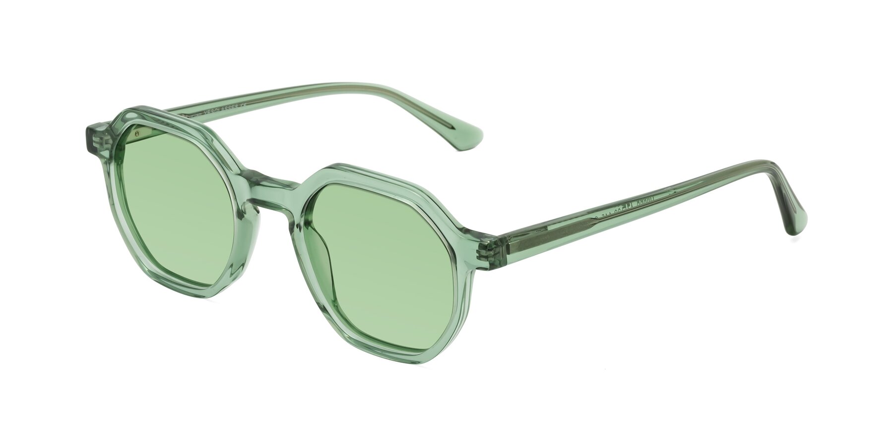 Angle of Lucian in Light Green with Medium Green Tinted Lenses